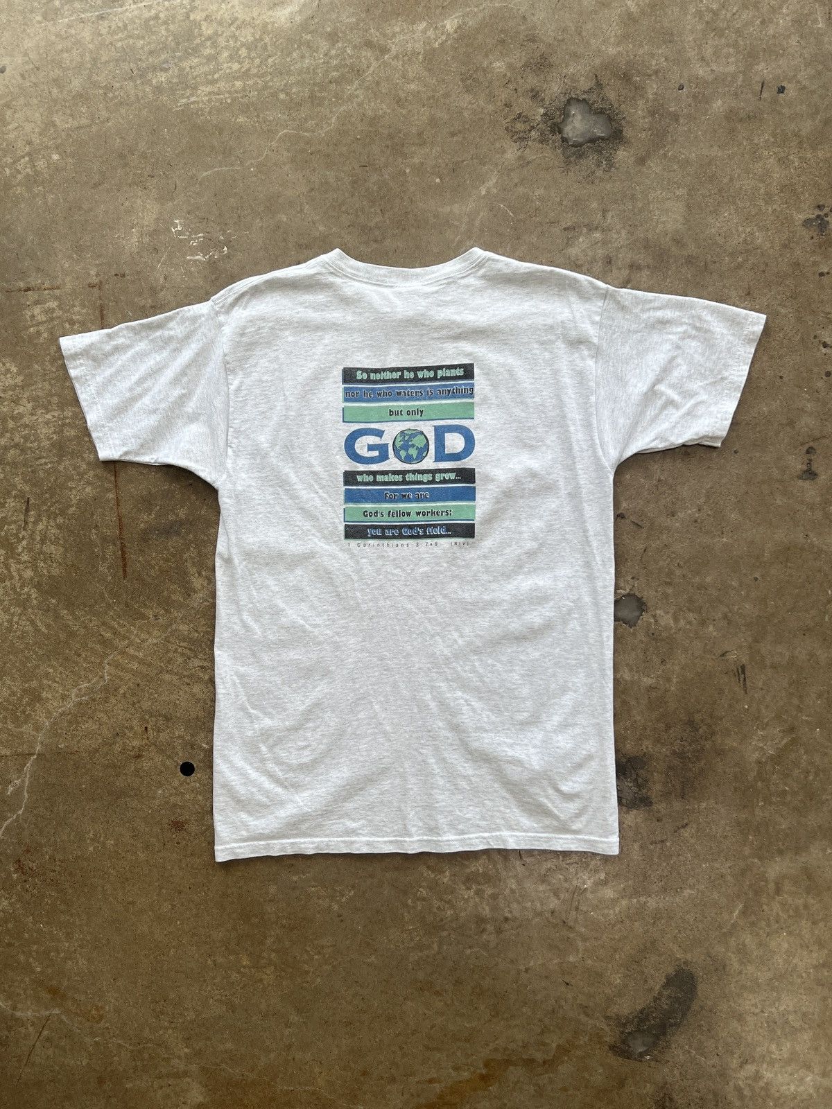 Vintage Vintage God Jesus Religious Earth Bible Nature Tee Large Size US L / EU 52-54 / 3 - 2 Thumbnail