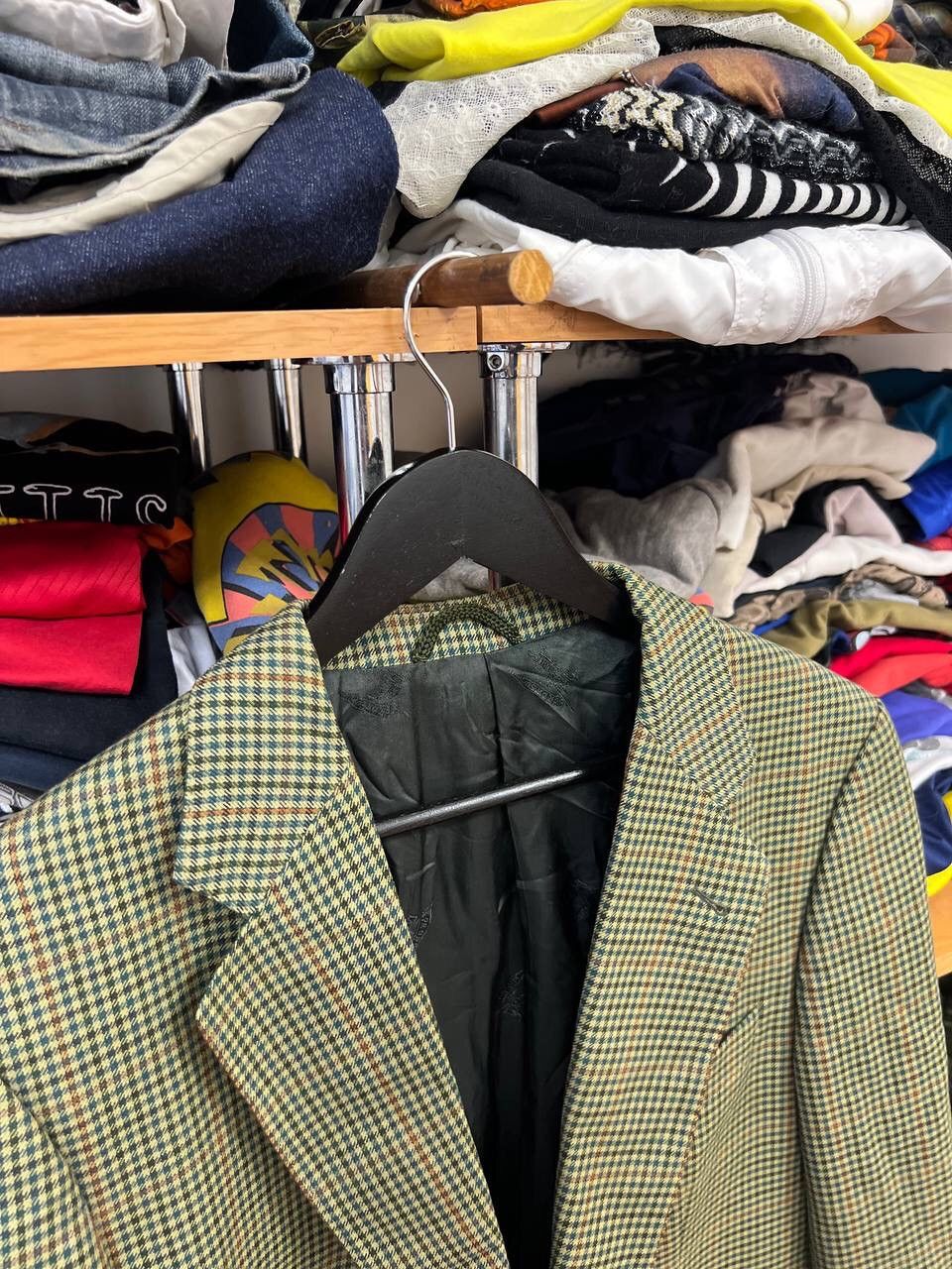 Burberry × Vintage Vintage Burberry Green Check Wool Blazer Jacket Size 46R - 5 Thumbnail