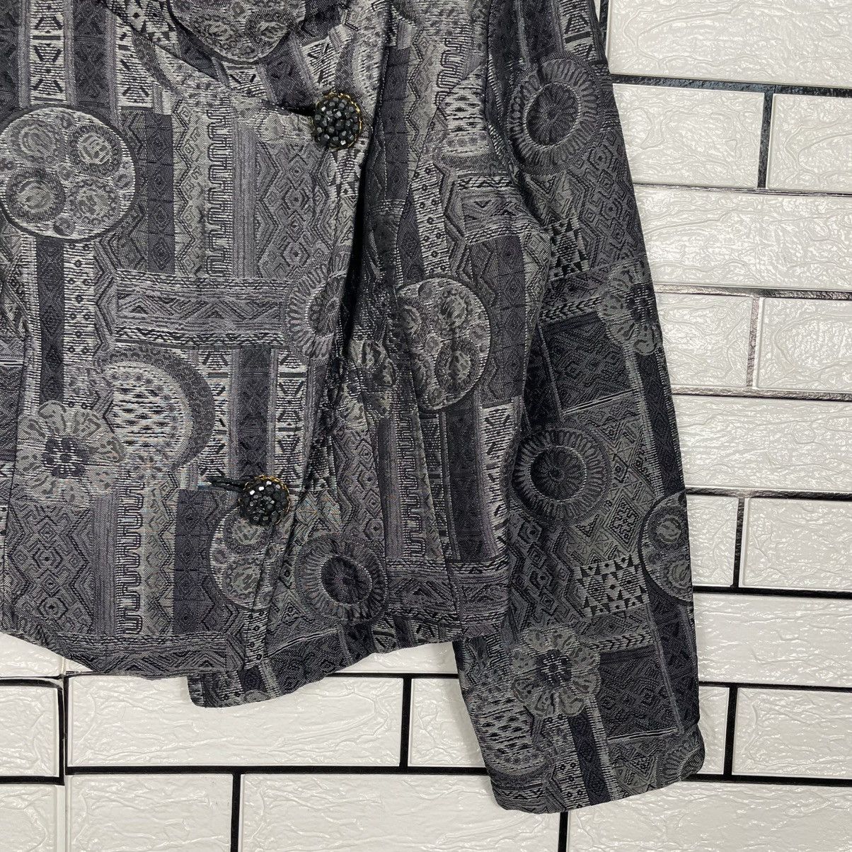 Other Made In Italy Villa Seta Abstract Design Crop Jacket Size M / US 6-8 / IT 42-44 - 4 Thumbnail