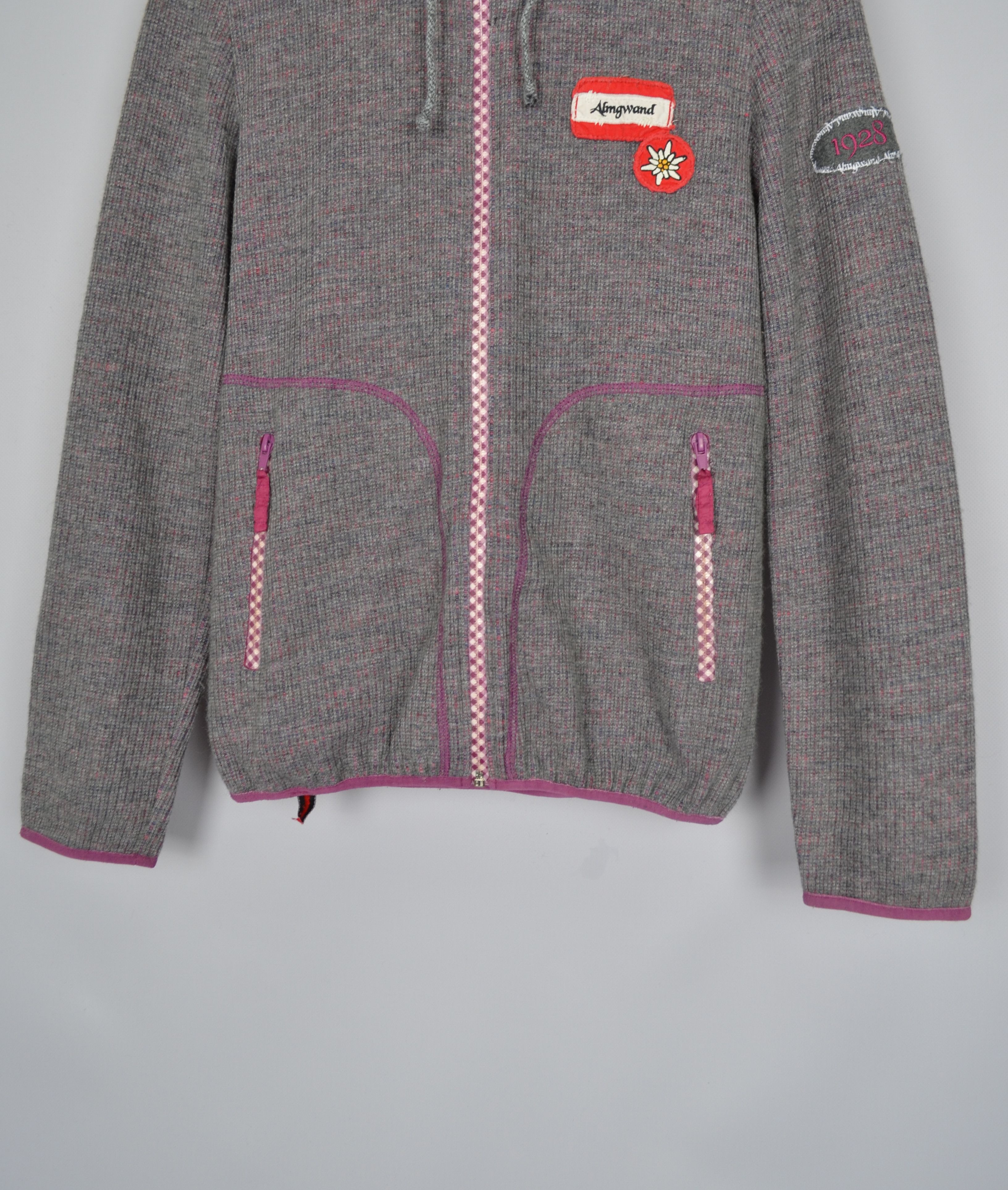 Designer Almgwand Austria Knit Full Zip Lined Jacket Hoodie Ski Apres Size M / US 6-8 / IT 42-44 - 7 Thumbnail