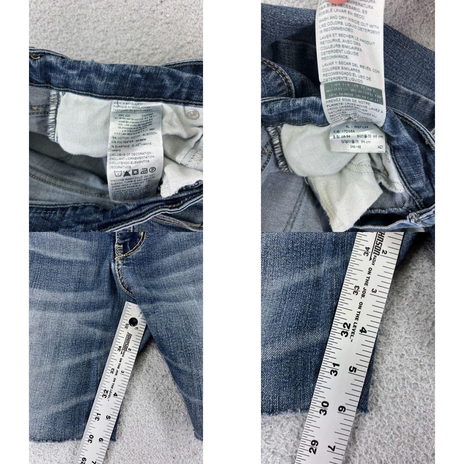 Levi's Levi's Shorts Women 4 Blue Denim Cut-Off Low Rise 26x6 Cotton Blend Size 27" / US 4 / IT 40 - 8 Thumbnail