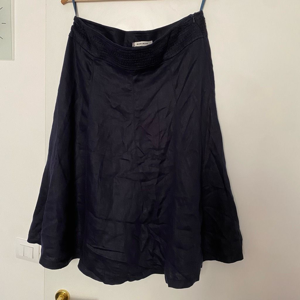 Other More & More NWT Navy Blue A-Line Skirt, Italian, Sz 12 Size 34" / US 12 / IT 48 - 13 Thumbnail