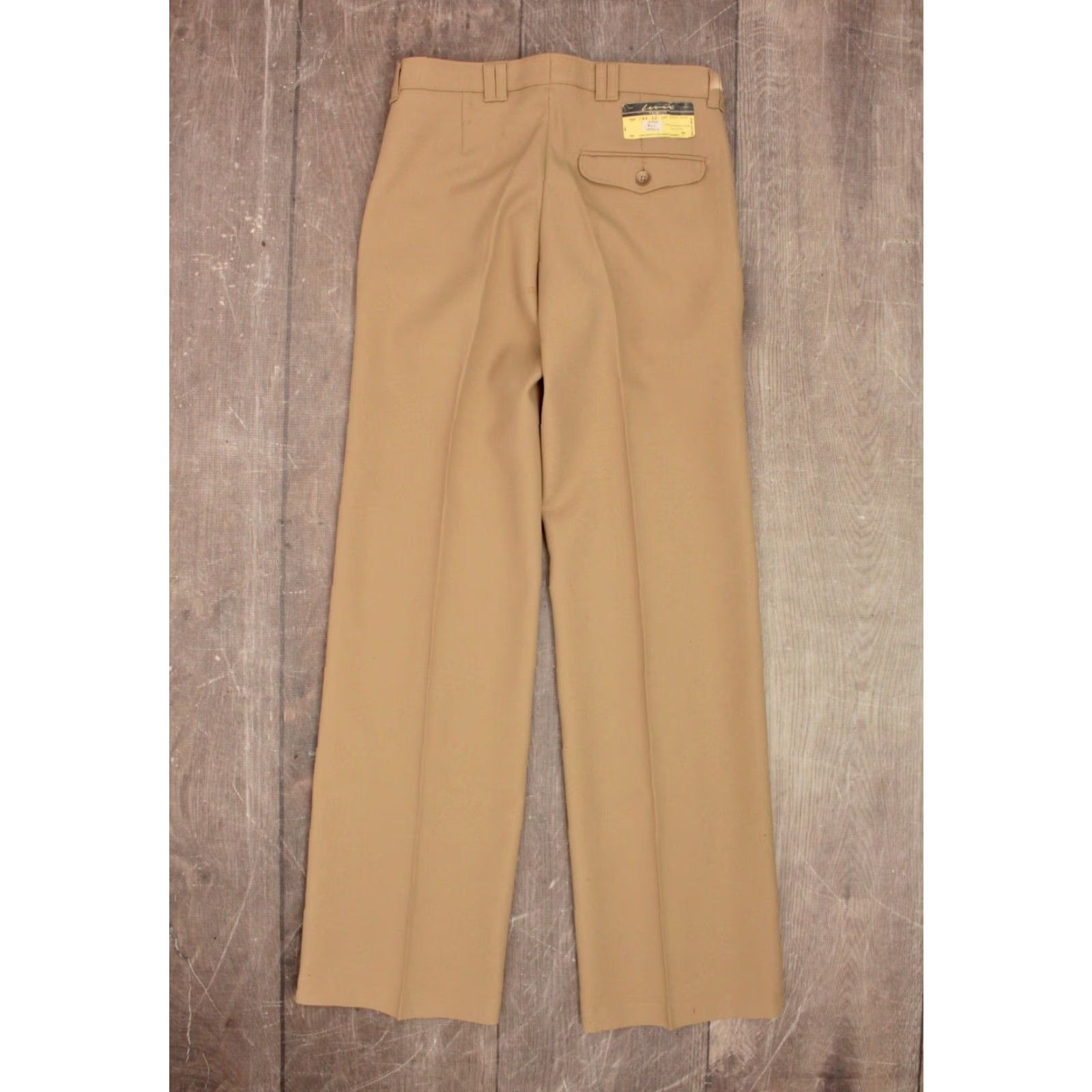 Levi's VINTAGE Levi's 70s NOS Beige Flared Polyester Pants 29x32 Disco Trimcut Mens Size US 29 - 3 Thumbnail
