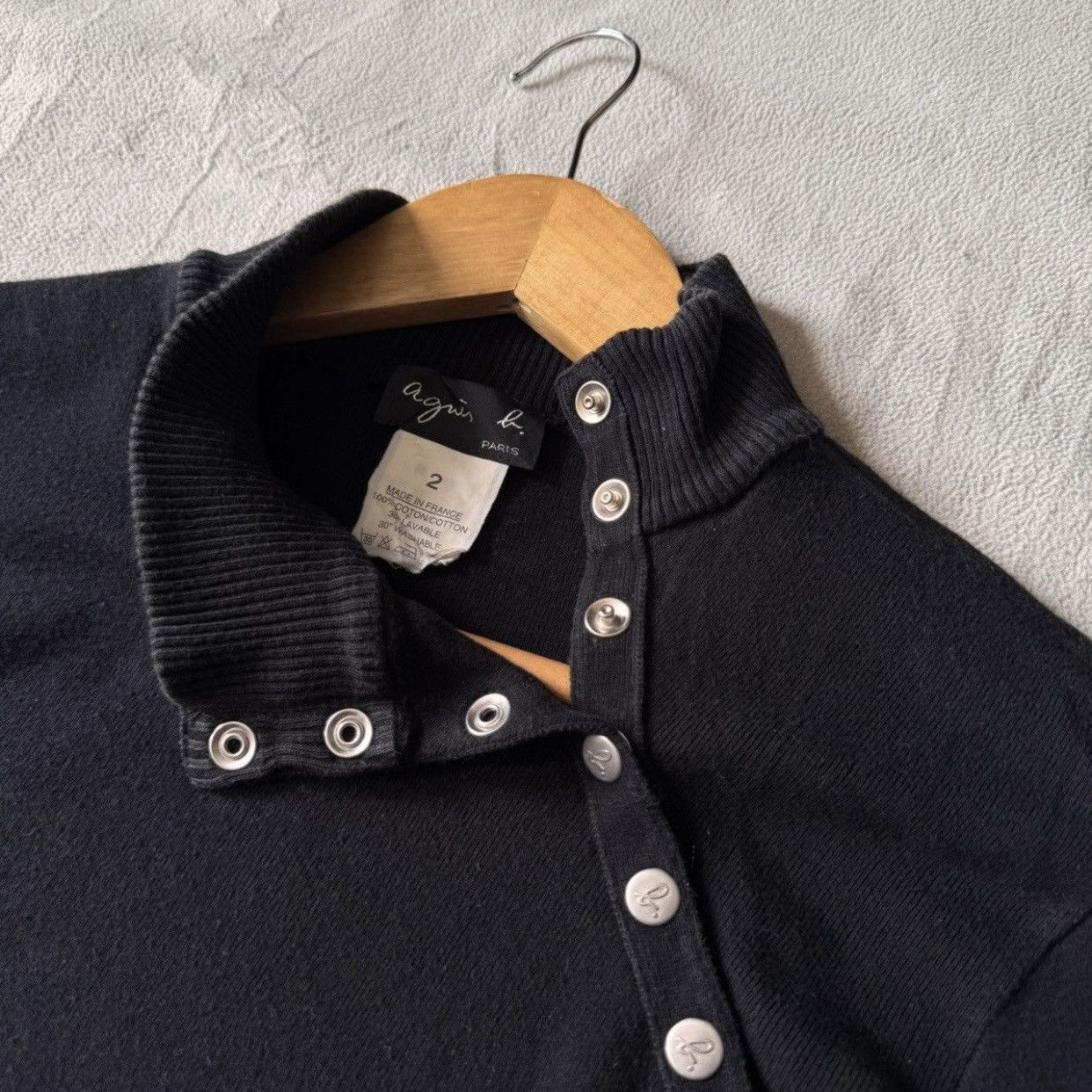 agnes b. Agnès B. Asymmetrical Snap-Button Mock Neck Knit Sweater Size US S / EU 44-46 / 1 - 7 Thumbnail
