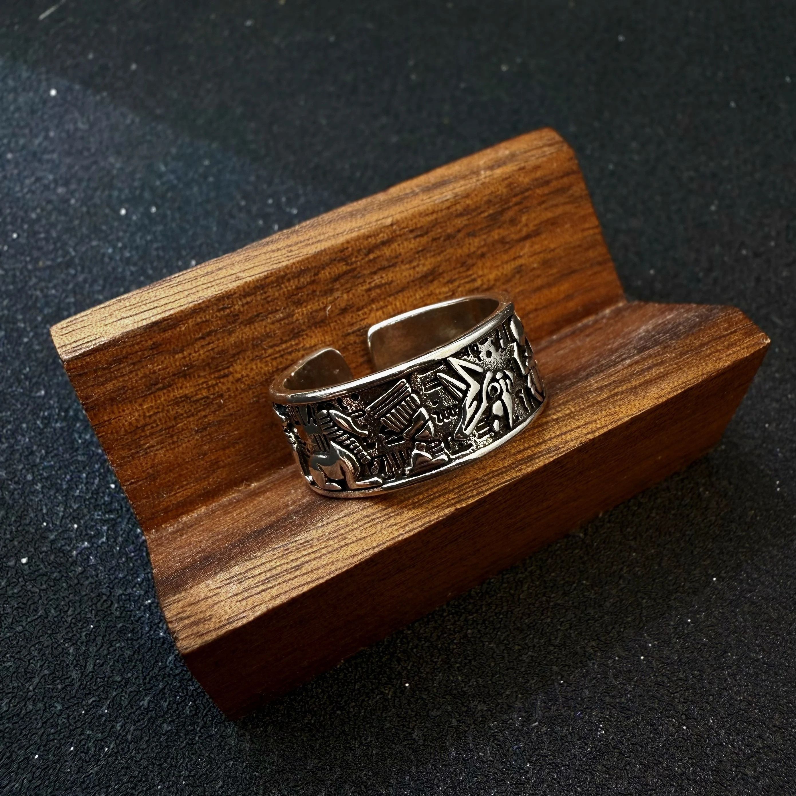 Vintage Retro Egyptian Symbols Ring Size ONE SIZE - 4 Thumbnail