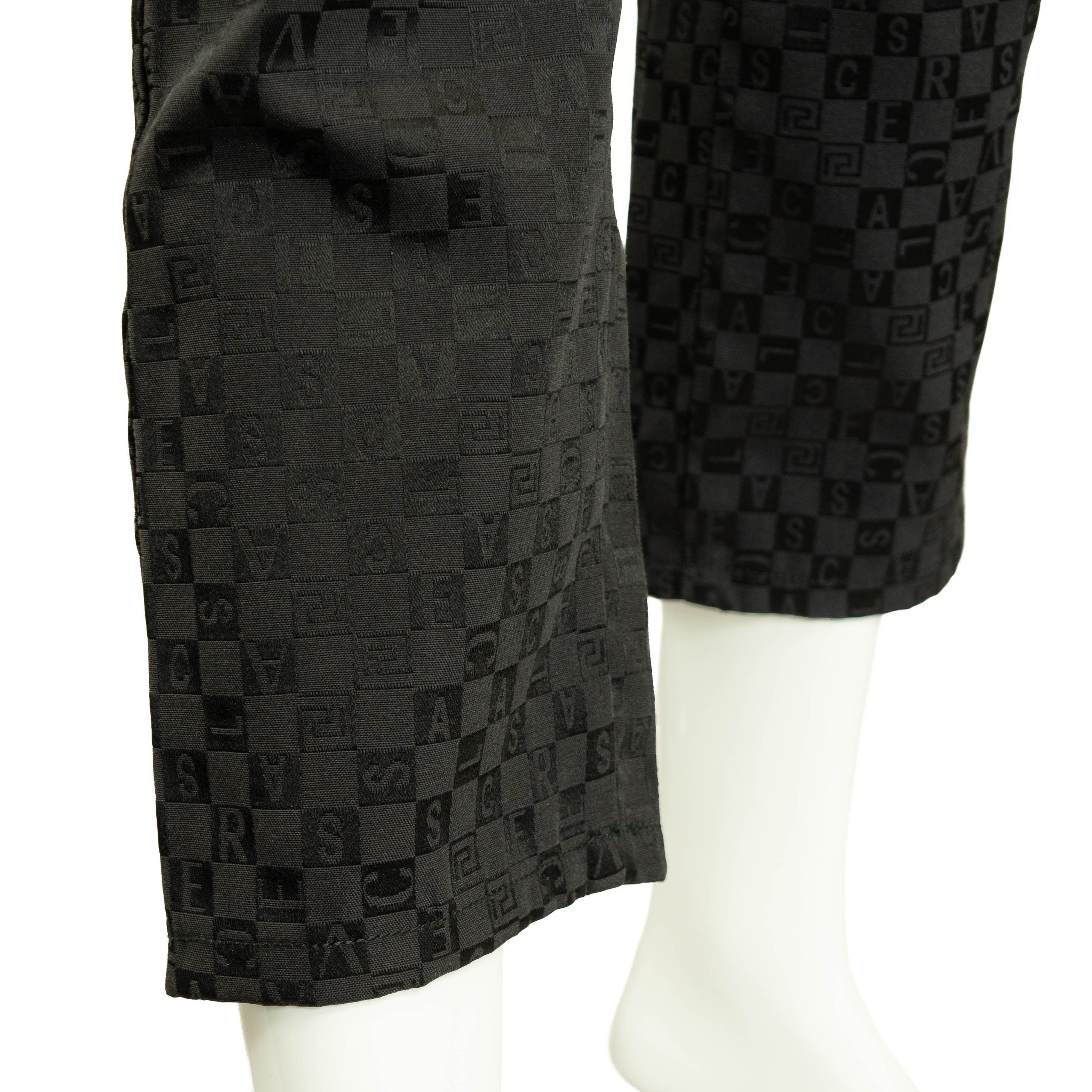 Versace VERSACE Classic V2 Monogram Black Trousers Pants Vintage 90s Size 30" / US 8 / IT 44 - 4 Thumbnail