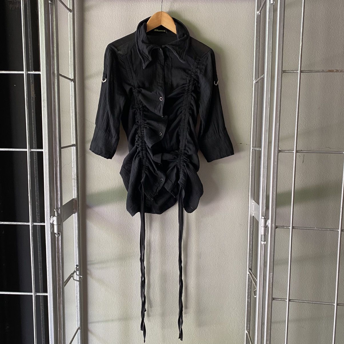 Designer × Japanese Brand GHOST of HARLEM Black Drawstring Bodycon Dress Size S / US 4 / IT 40 - 12 Thumbnail