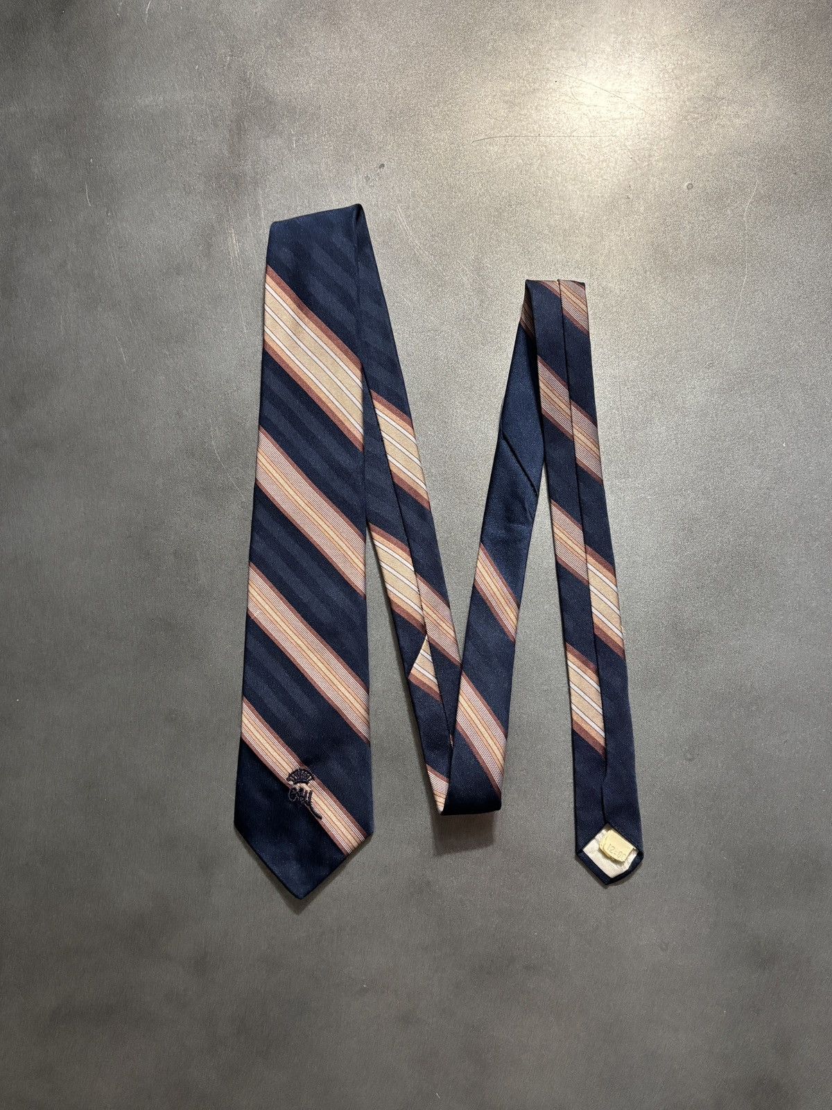 Vintage Vintage Striped Tie Embroidered Stripe Polyester Necktie Size ONE SIZE - 1 Thumbnail