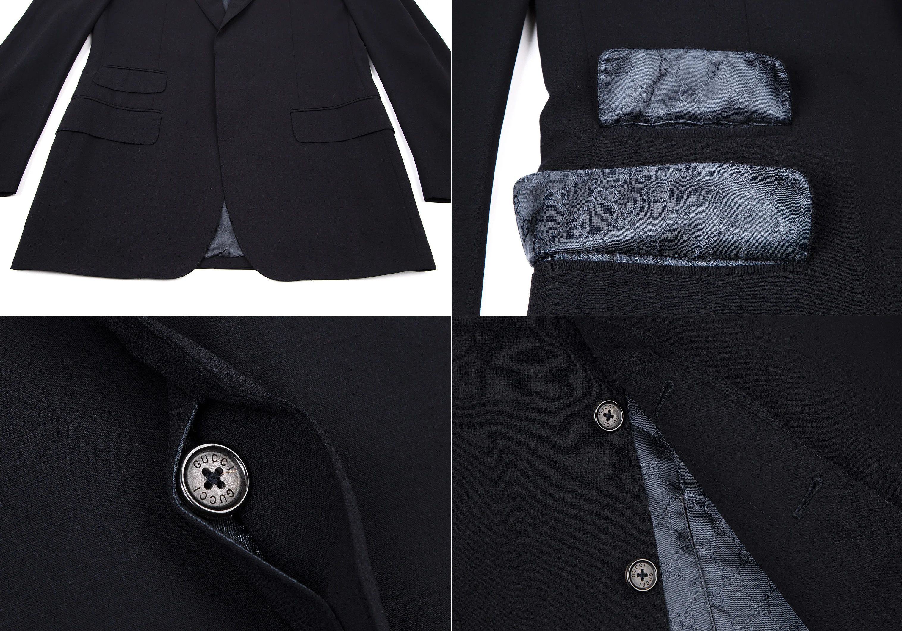 Gucci Stretch Wool Change Pocket Suit in Navy, Size 46 Size US S / EU 44-46 / 1 - 5 Thumbnail