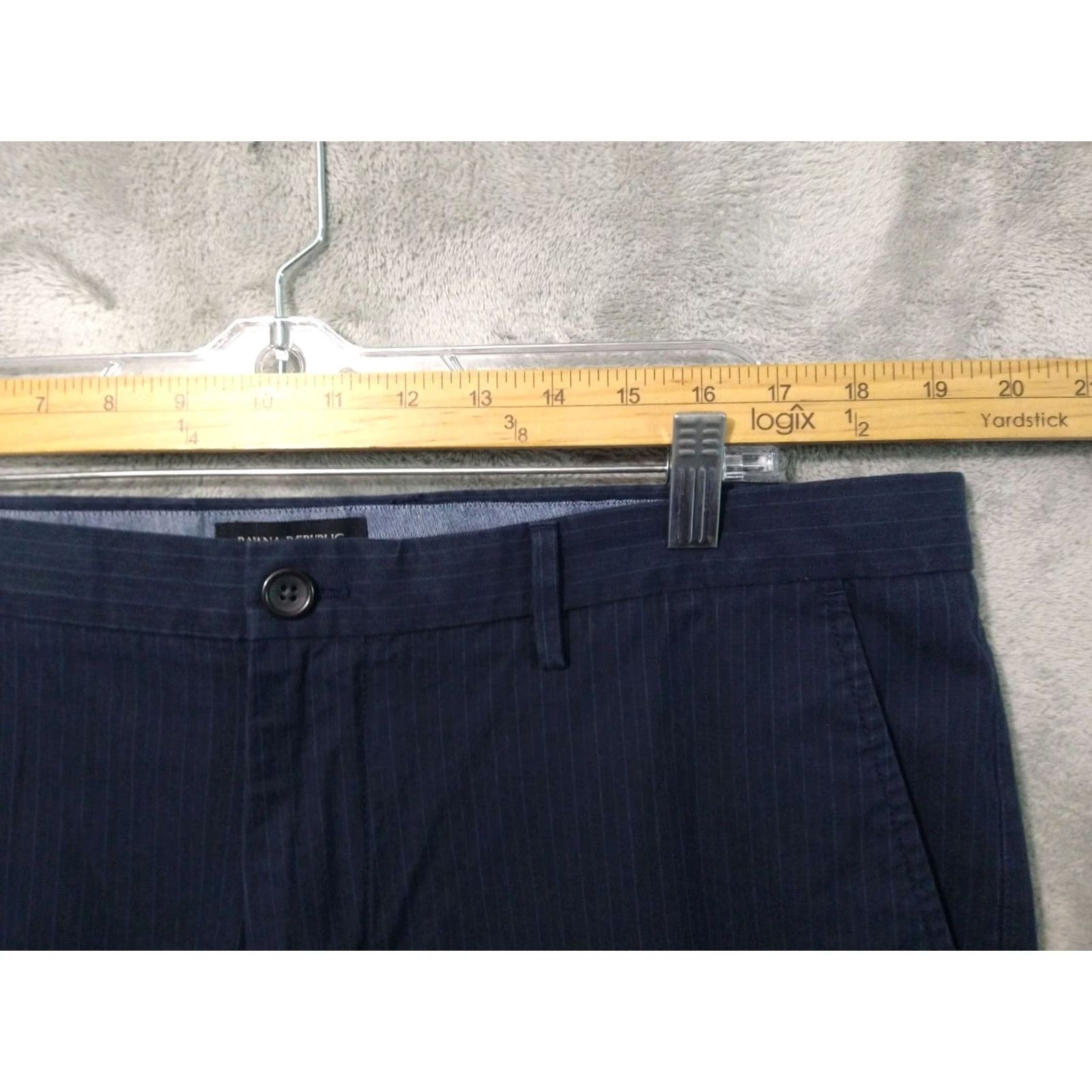 Banana Republic Banana Republic Pants Mens 38x32 Blue Striped Chino Kentfield Flat Front Cotton Size US 38 / EU 54 - 3 Thumbnail