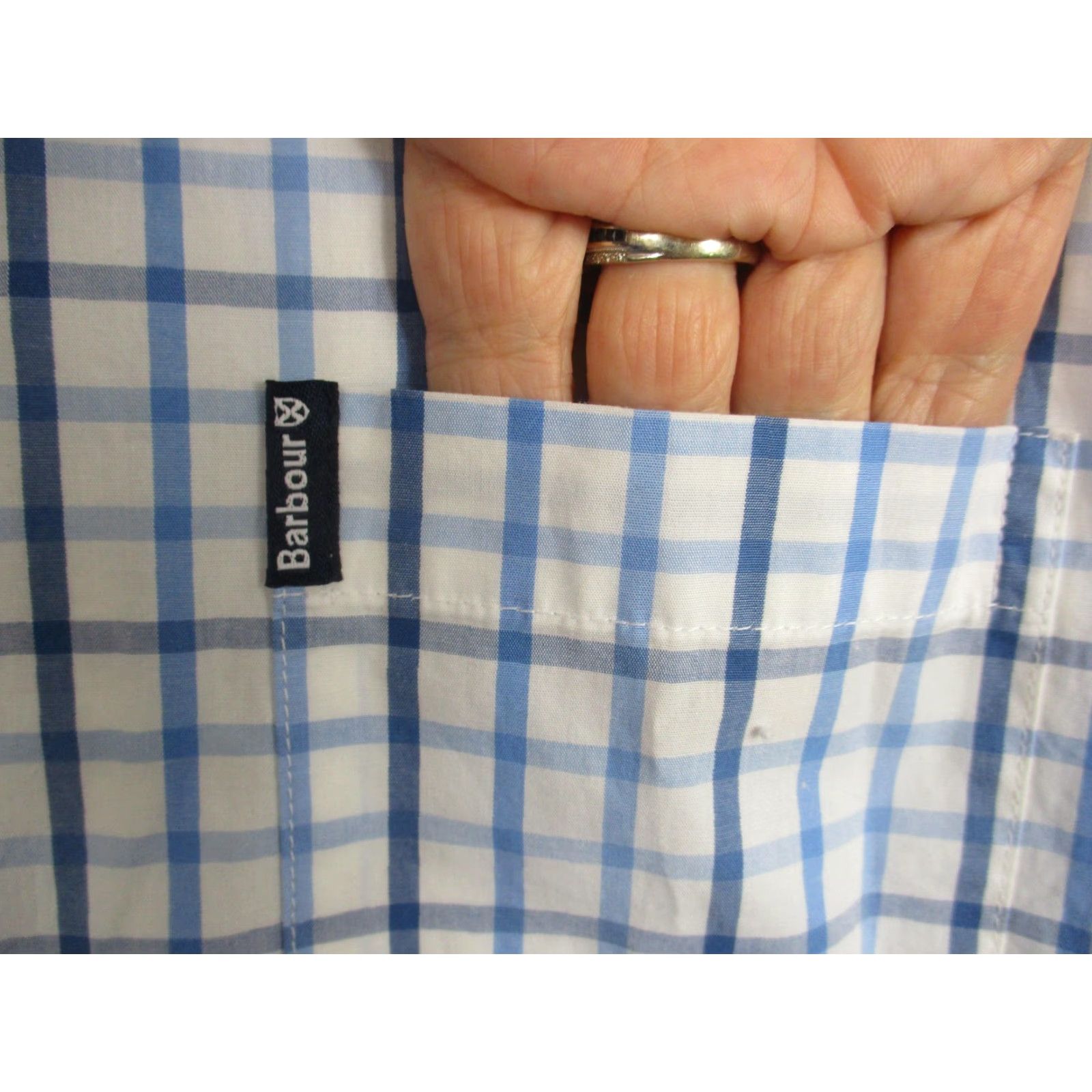 Barbour Barbour Shirt Mens 2XL Blue White Tattersall Plaid Button Down Tailored Fit Size US XXL / EU 58 / 5 - 4 Thumbnail