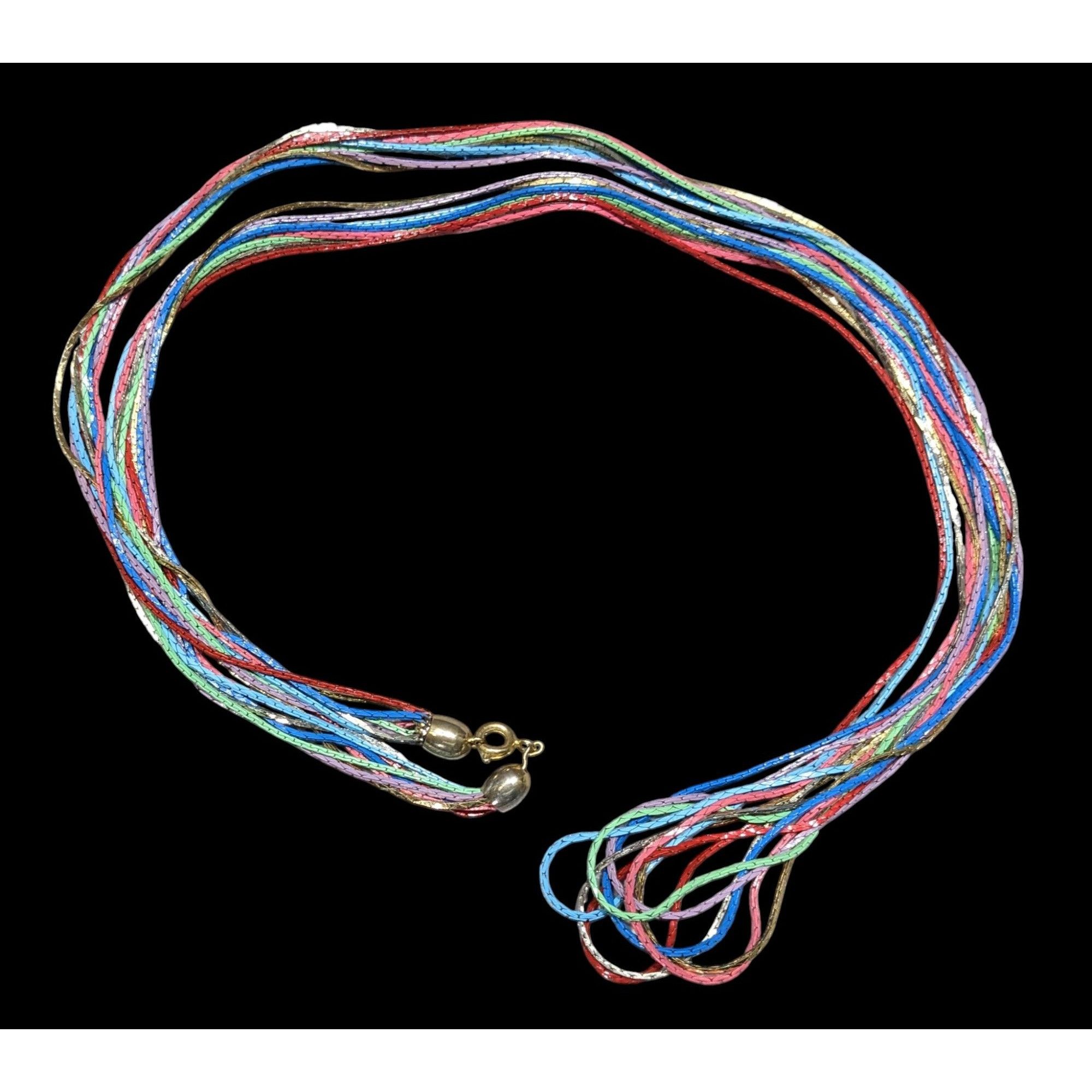 Other Vintage Rainbow Multistrand Metallic Thread Necklace Size ONE SIZE - 1 Thumbnail