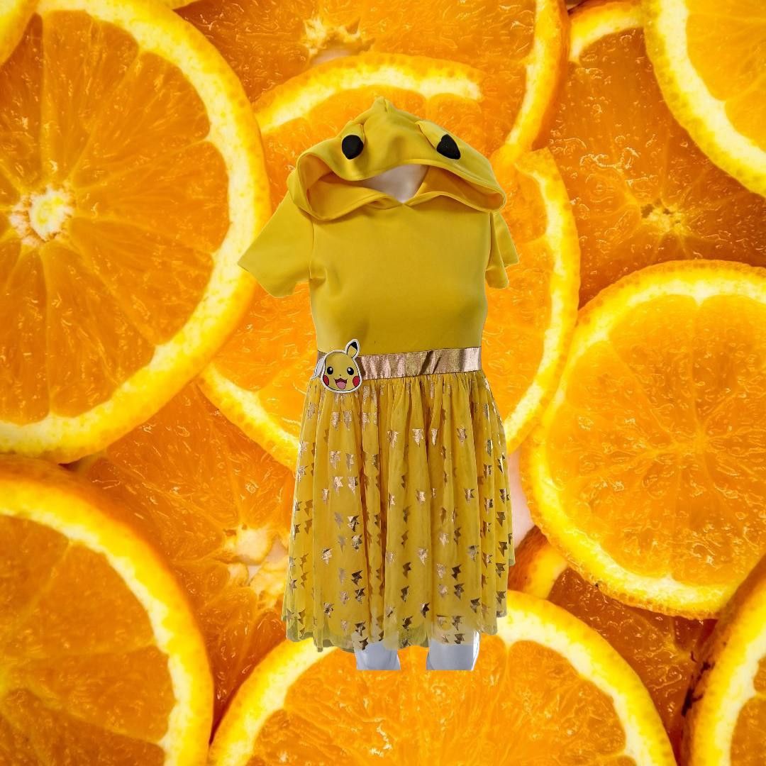 Other Pokémon Hooded Dress Girls Yellow Pikachu Character Layered Size ONE SIZE - 2 Thumbnail