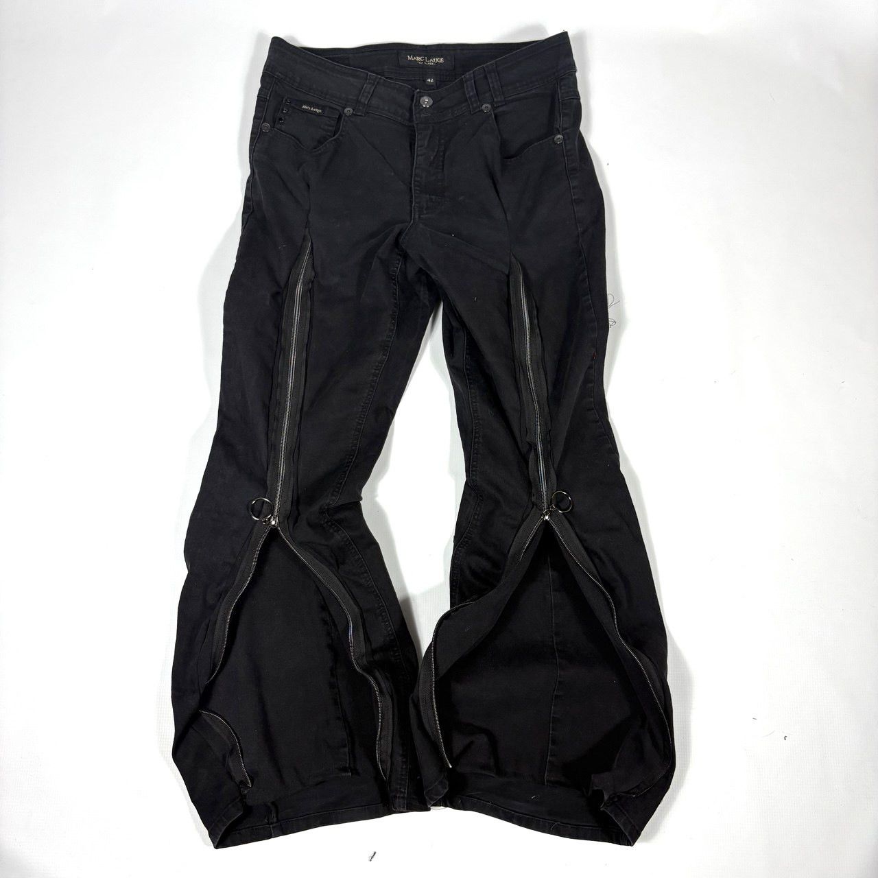 Japanese Brand Custom Black Baggy Distressed Jeans Painted Wide Leg Size US 31 - 2 Thumbnail