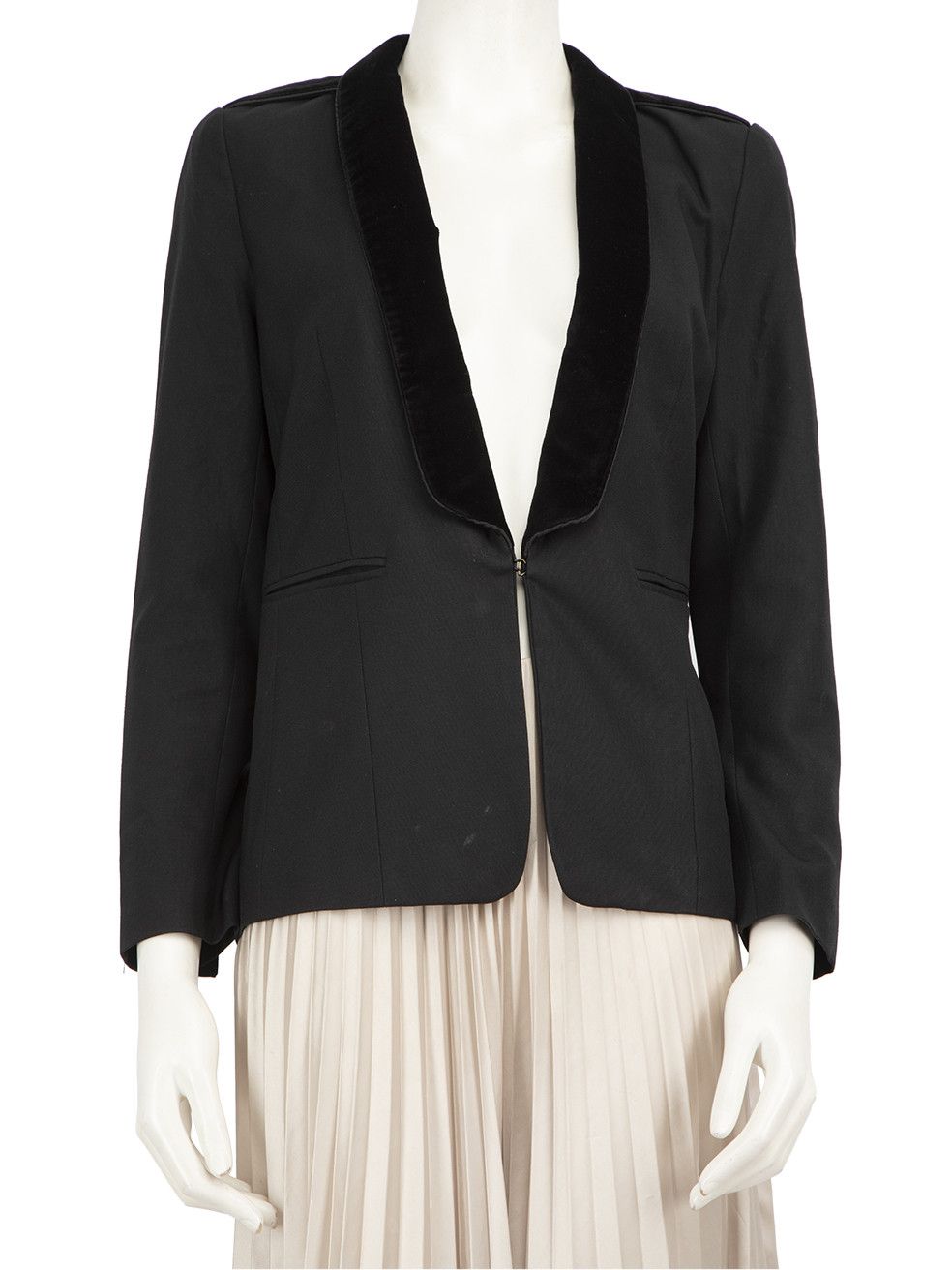 Sandro Black Velvet Collar Blazer Size M / US 6-8 / IT 42-44 - 1 Thumbnail