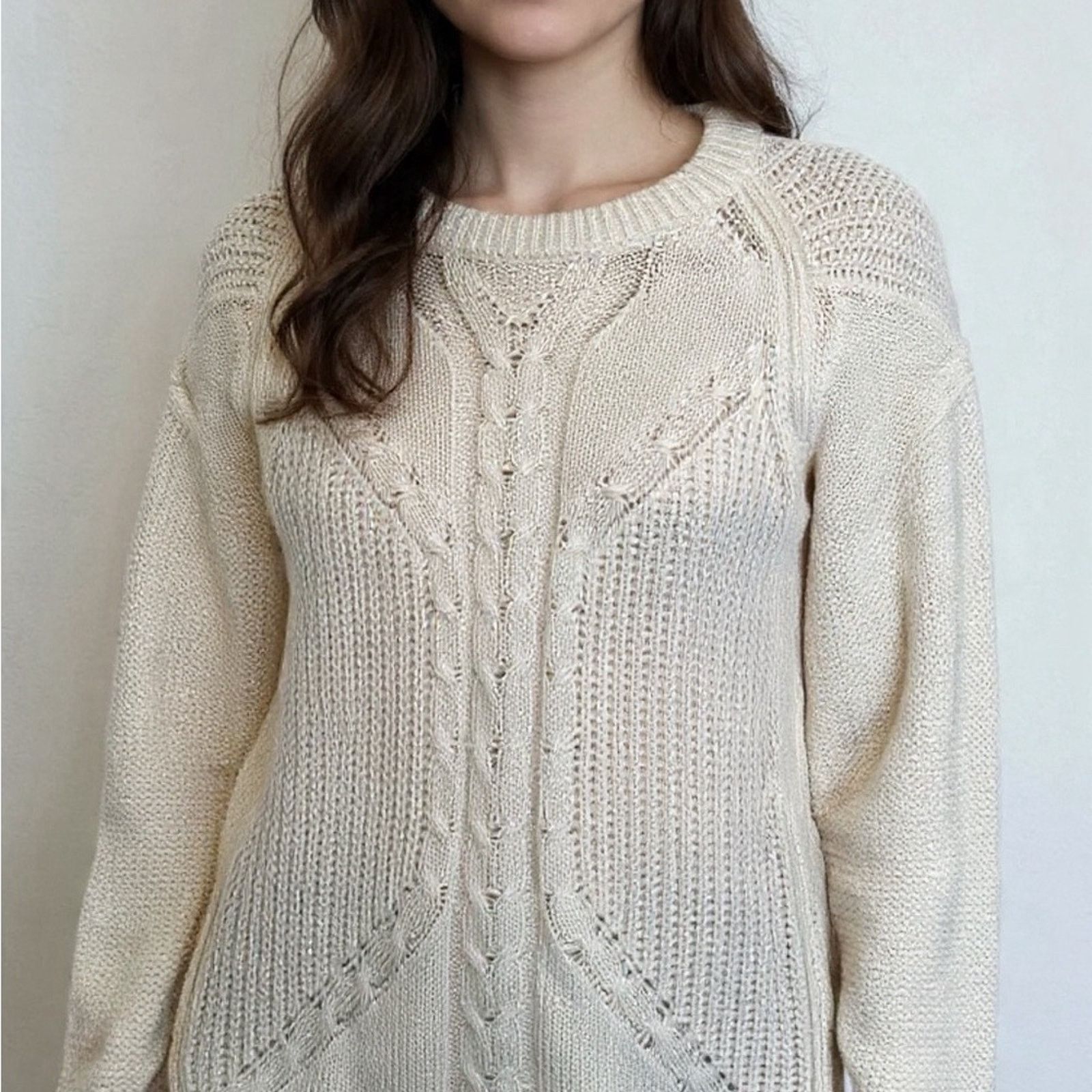Zara Zara Women's Ivory Knit Sweater Size S / US 4 / IT 40 - 3 Thumbnail
