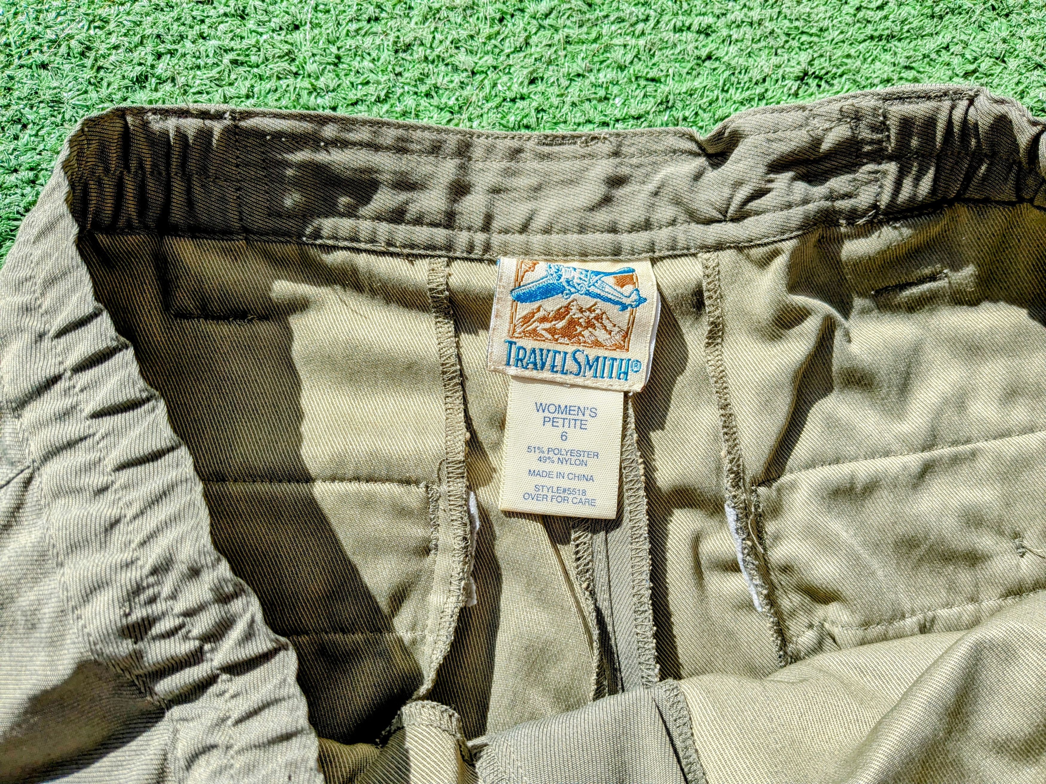 Designer TravelSmith Casual Womens Petite Sz 6 Olive Green Pants EUC Size 28" / US 6 / IT 42 - 4 Thumbnail