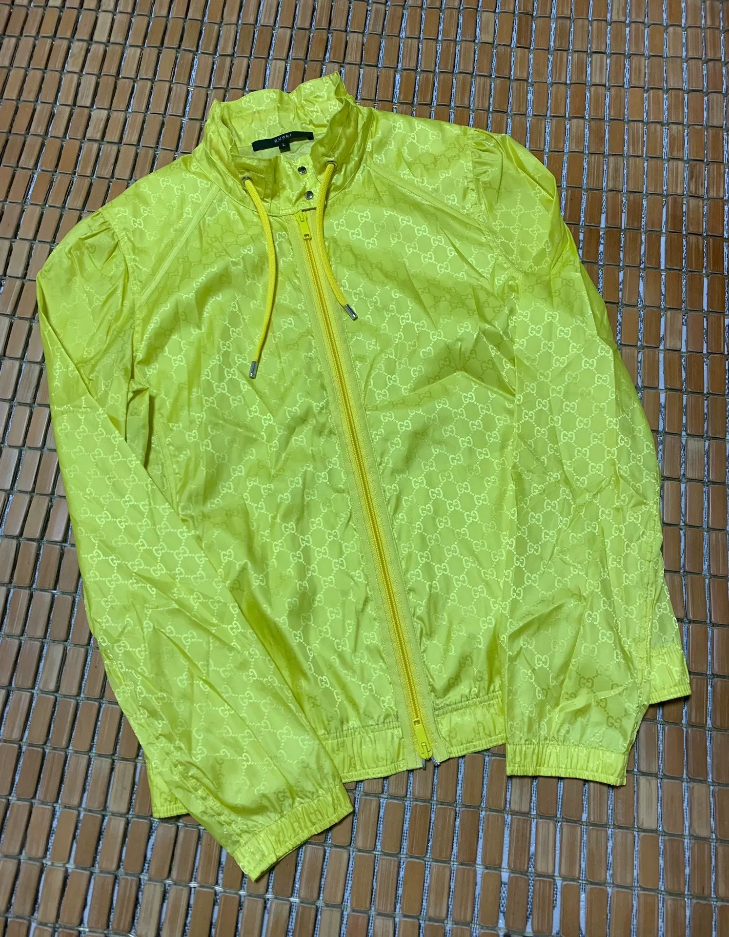 Gucci Gucci Fluorescent Yellow Dragon Print Jacket Size US L / EU 52-54 / 3 - 1 Thumbnail