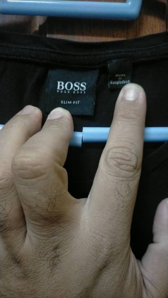 Hugo Boss × Vintage Plain Black Hugo Boss Slim Fit Streetwear Size US L / EU 52-54 / 3 - 3 Thumbnail