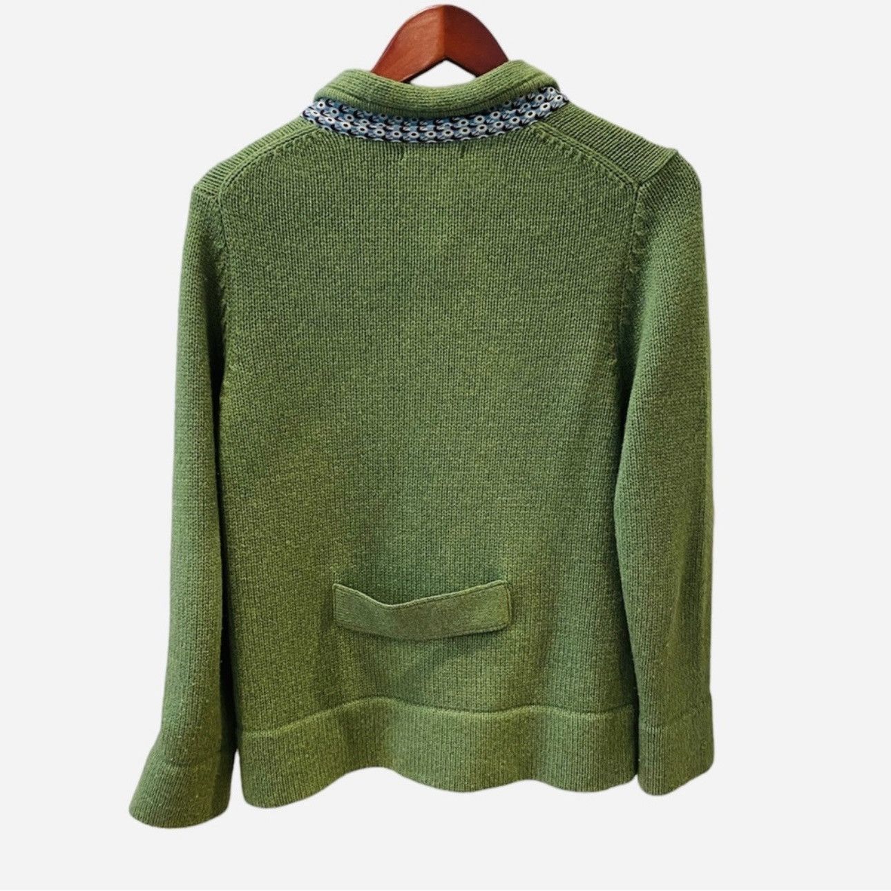 Boden Boden 90s Green Wool Cardigan Coat Knit Blazer Size L / US 10 / IT 46 - 3 Thumbnail