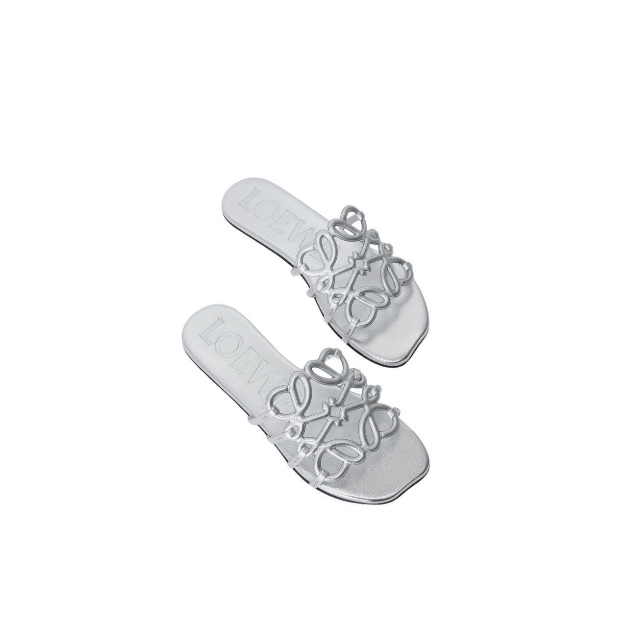 Loewe LOEWE Petal Anagram $950 Silver Slides New & Authentic (Wome Size US 10 / IT 40 - 3 Thumbnail