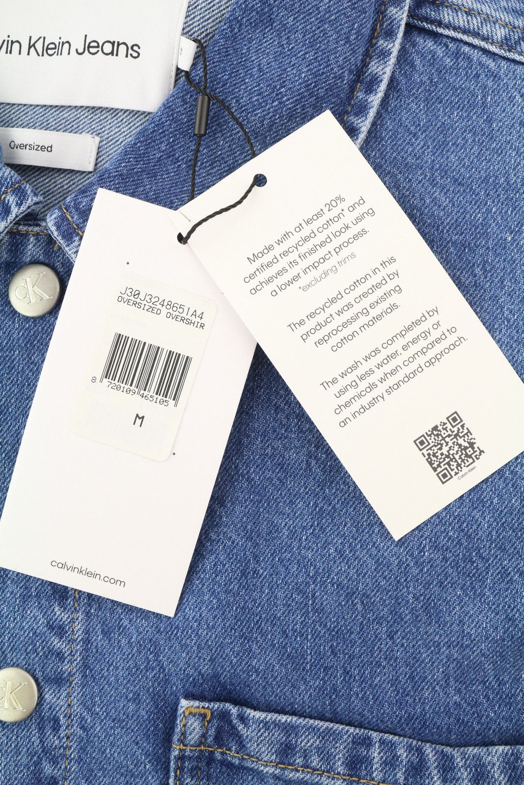 M Denim Blue Trucker Oversized Snap Buttons Jacket 85023