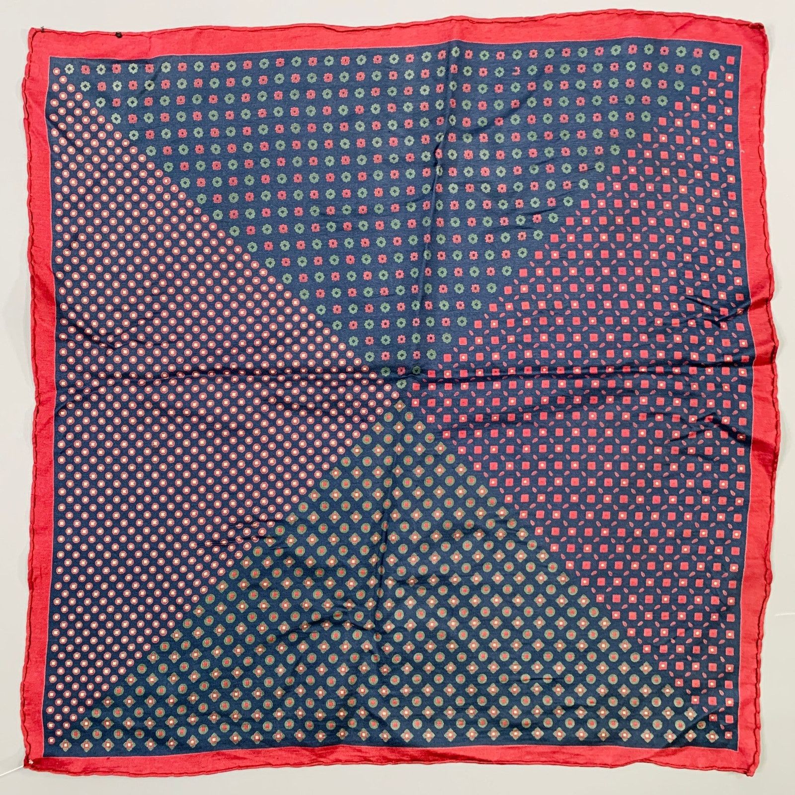 Vintage VINTAGE Navy Burgundy Abstract Floral Pocket Square Size ONE SIZE - 1 Thumbnail
