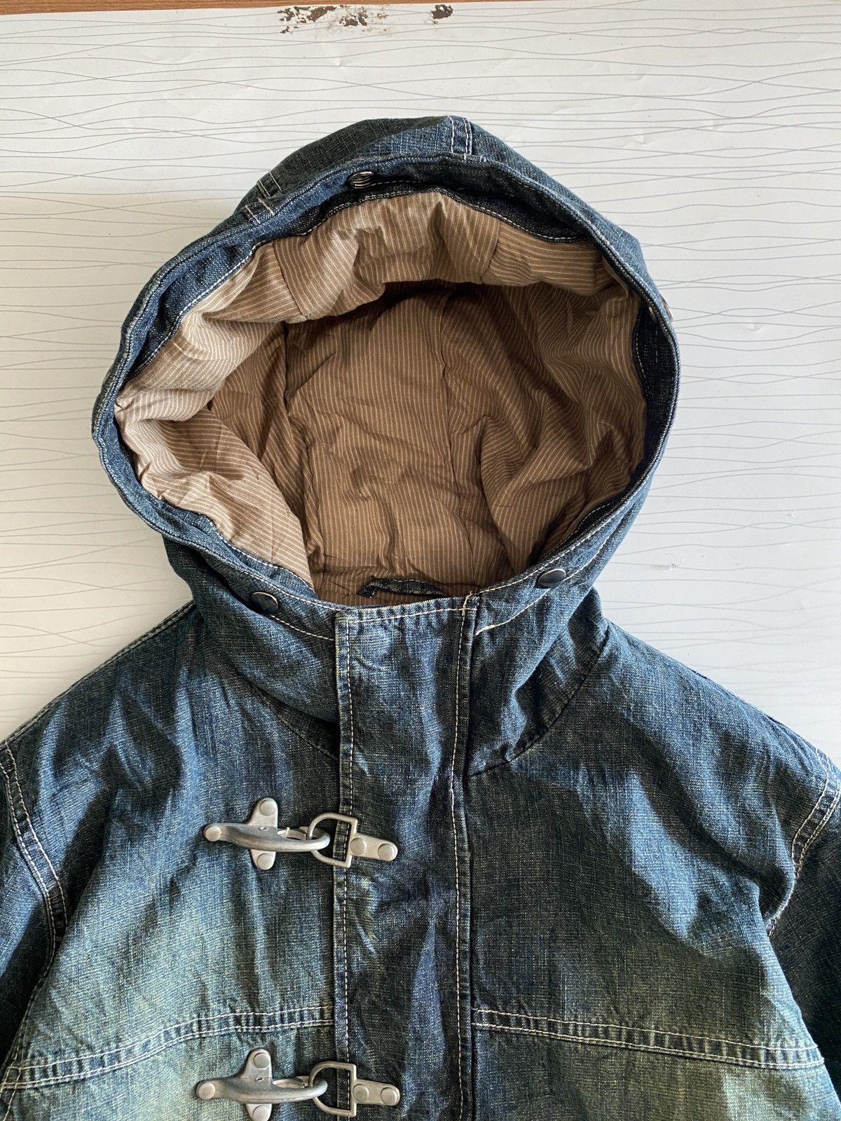 Japanese Brand Wash Denim Blues Parka Jacket in Mid Blue Kapital Style Size US M / EU 48-50 / 2 - 5 Thumbnail