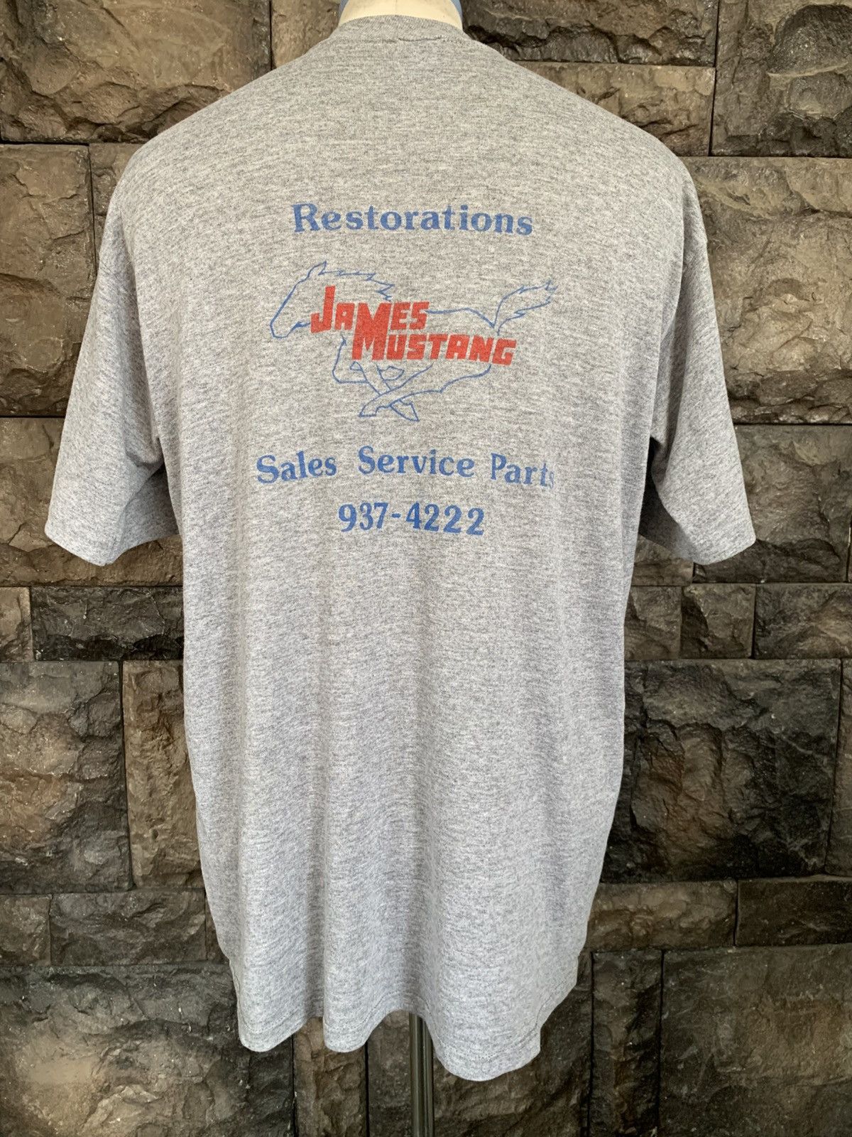 Mustang Vintage James Mustang Restoration Sales Service Parts Tshirt Size US XL / EU 56 / 4 - 1 Thumbnail