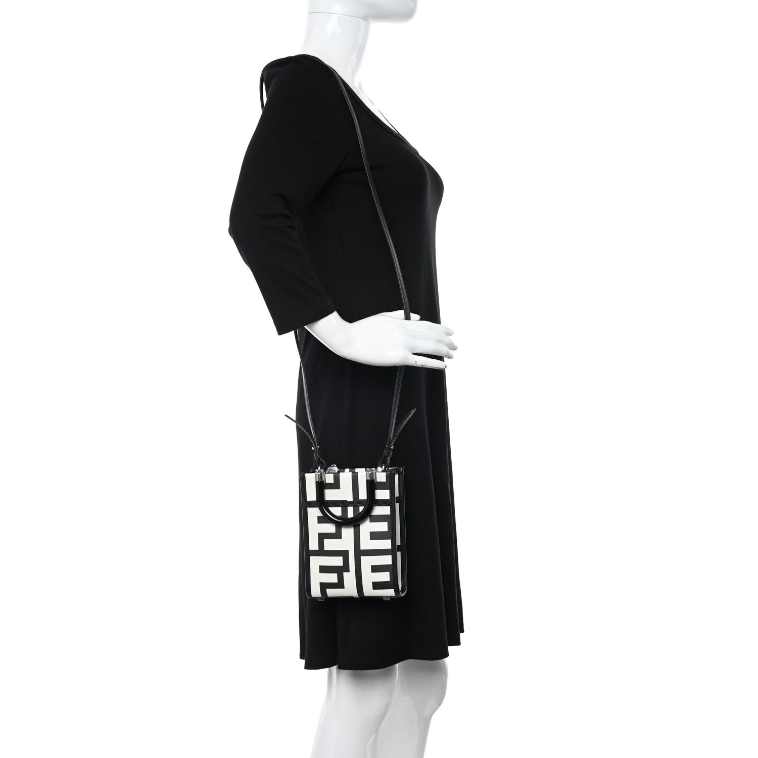 Fendi o1loc1c0824 Size: OS / Mini Sunshine Shopper Black/White Size ONE SIZE - 5 Thumbnail