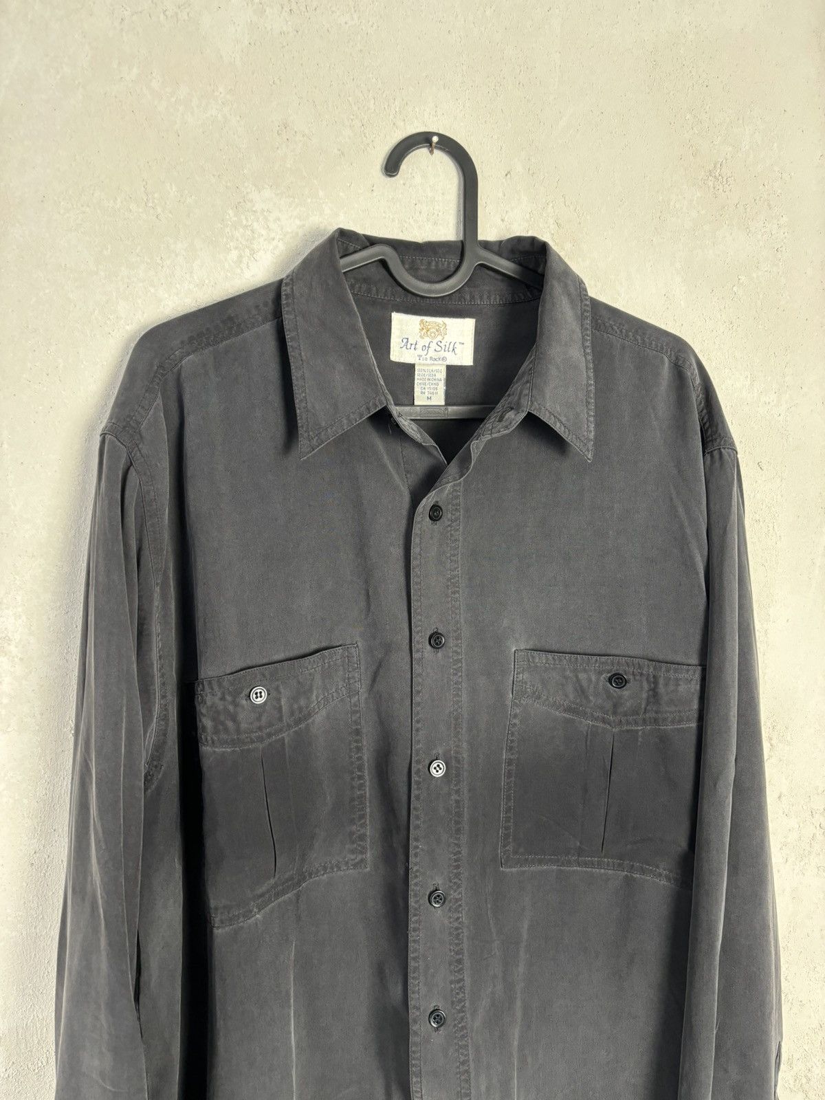 SikSilk × Vintage Vintage Art of Silk Avantgarde Black Chest Pockets Shirt Size US M / EU 48-50 / 2 - 5 Thumbnail