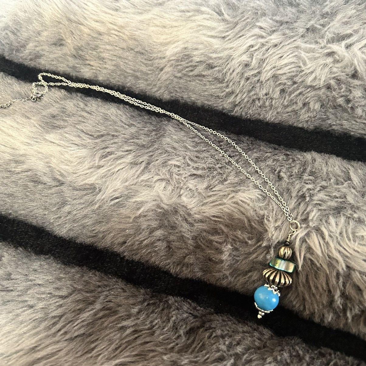 Handmade Handcrafted vintage bead drop pendant on chain necklace Size ONE SIZE - 6 Thumbnail