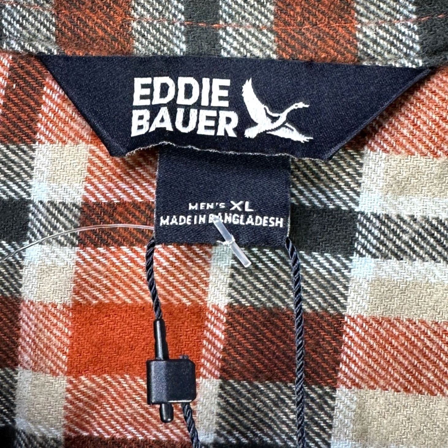 Eddie Bauer Eddie Bauer Flannel Shirt Mens XL Orange Gray Plaid Button Up Pocket Cotton NEW Size US XL / EU 56 / 4 - 5 Thumbnail