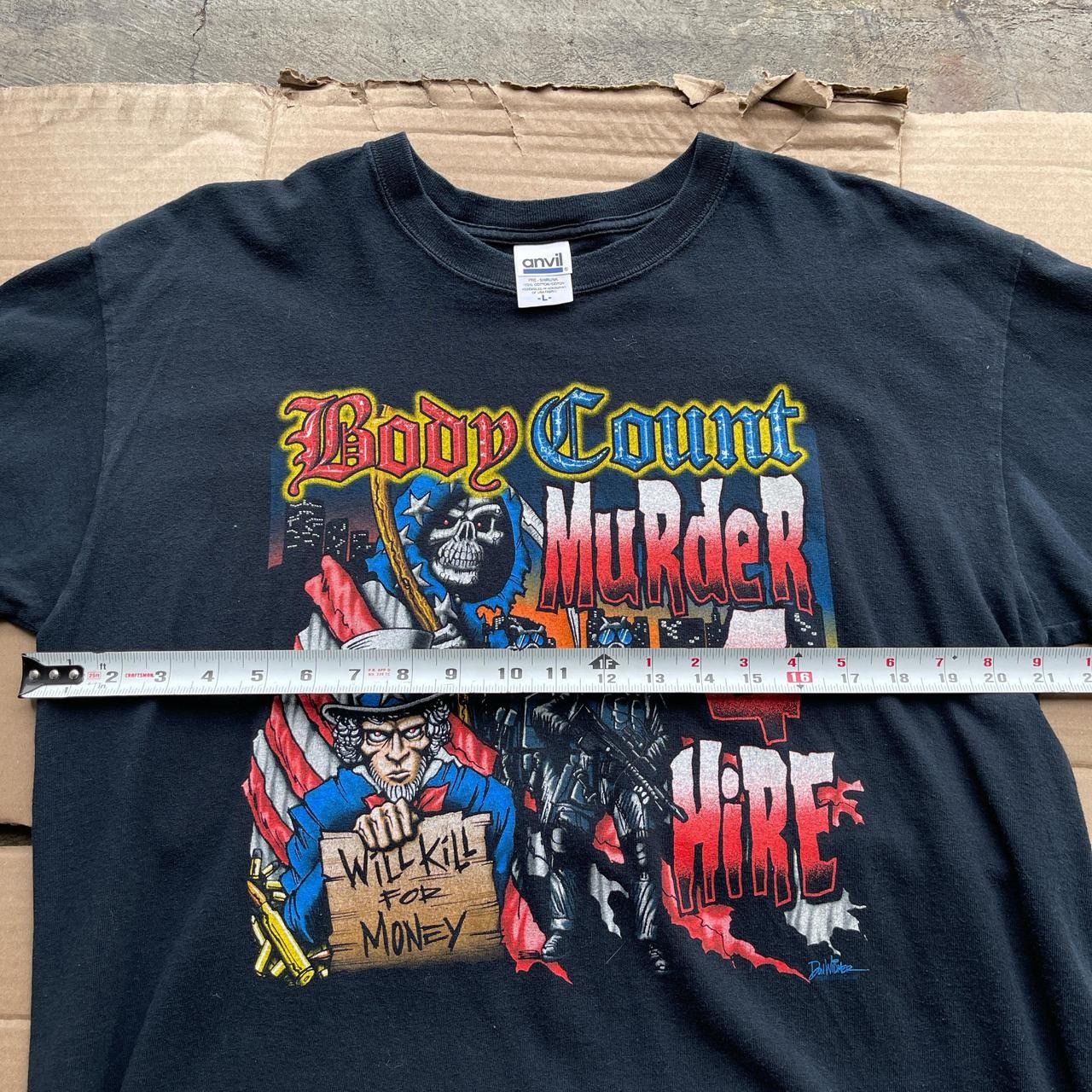 Vintage Vintage 90s body count will kill 4 money Rare Ice-T Shirt Size US L / EU 52-54 / 3 - 6 Thumbnail