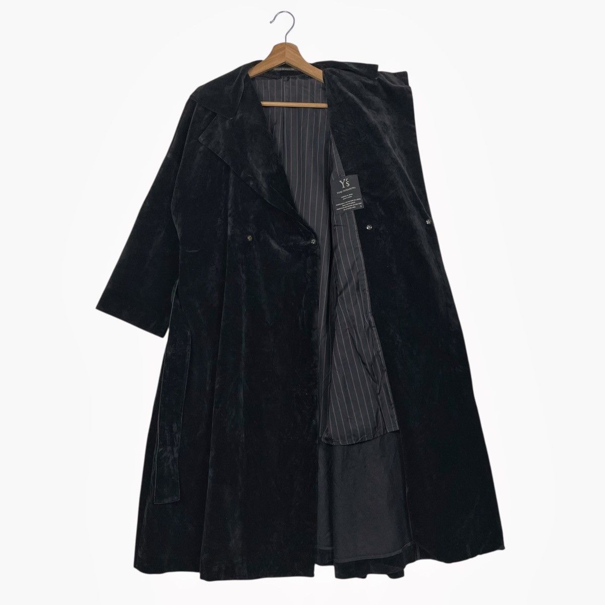 Yohji Yamamoto Y’s Yohji Yamamoto Black Velvet Long Coat Size L / US 10 / IT 46 - 10 Thumbnail