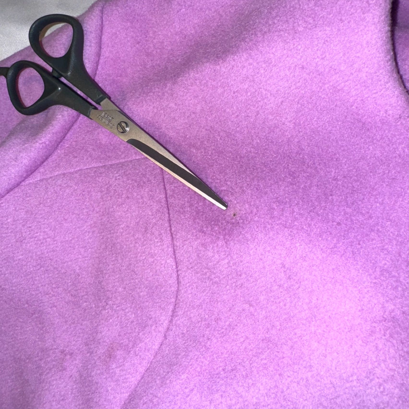 Vintage VERO MODA Katrine Soft Brushed Wool Coat Purple Lilac Size S Women Coat Regular Long Sleeve Dry Clean Only Snap Closure Casual Fall Winter Vintage No Size S / US 4 / IT 40 - 2 Thumbnail