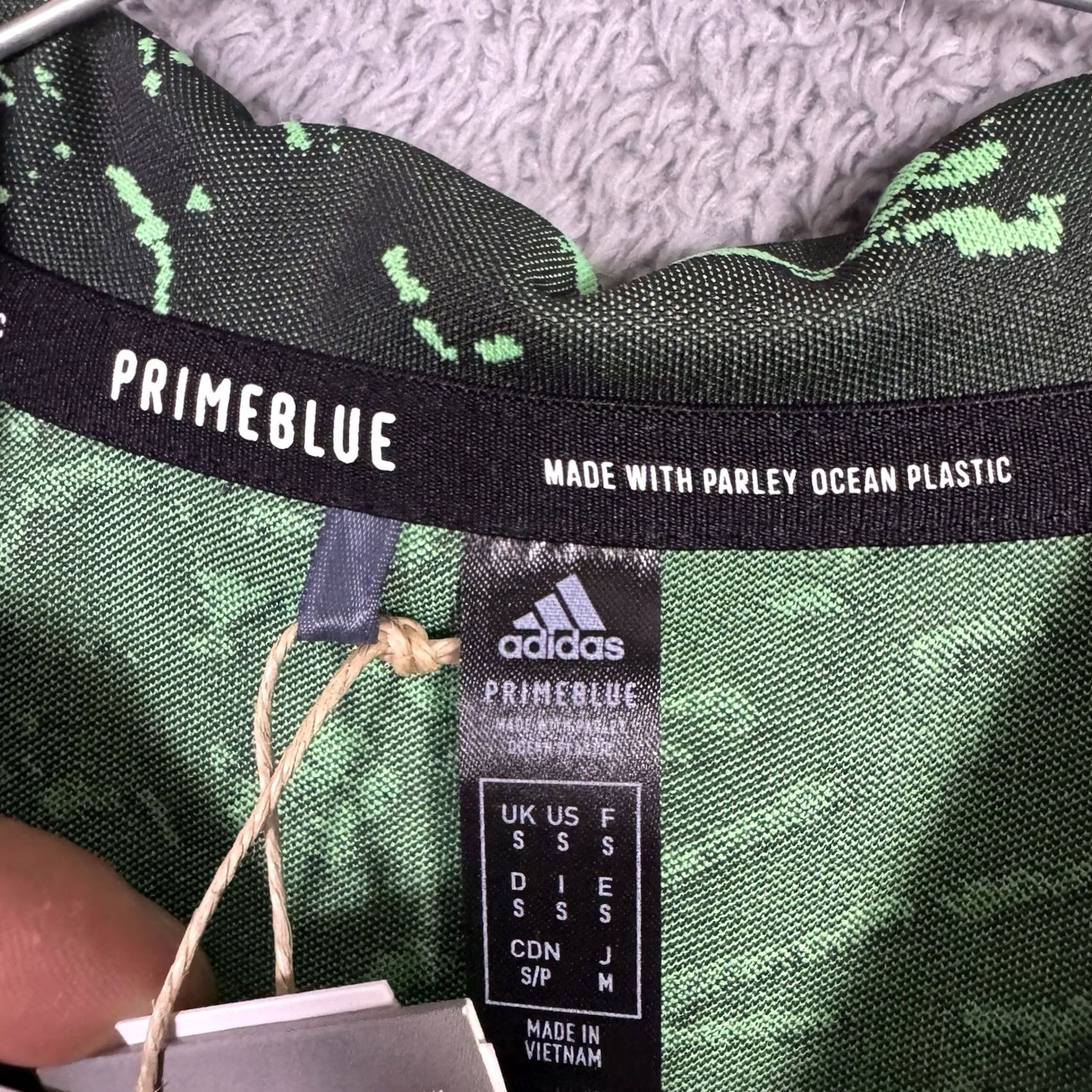 Adidas Adidas Polo Mens S Prime Blue Camo Geometric All Over Print Performance Golf Shirt Mens Small Green Geometric Polo Adidas Size US S / EU 44-46 / 1 - 7 Thumbnail