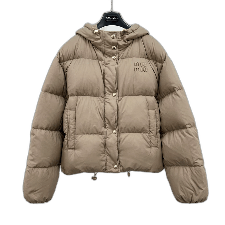 Miu Miu Miu Miu Embroidered Puffer Jacket in Milk Tea Size M / US 6-8 / IT 42-44 - 1 Thumbnail