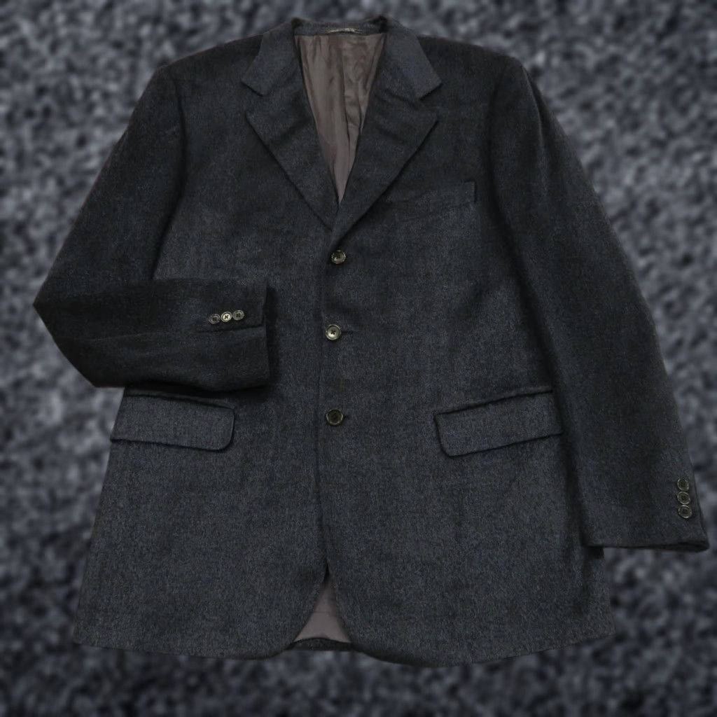 Lubiam Lubiam Blazer 44L Blue Wool Acrylic Viscose 3/2 Roll Textured Single-Breasted Jacket LBM 1911 Mens Slim Size 44R - 1 Thumbnail