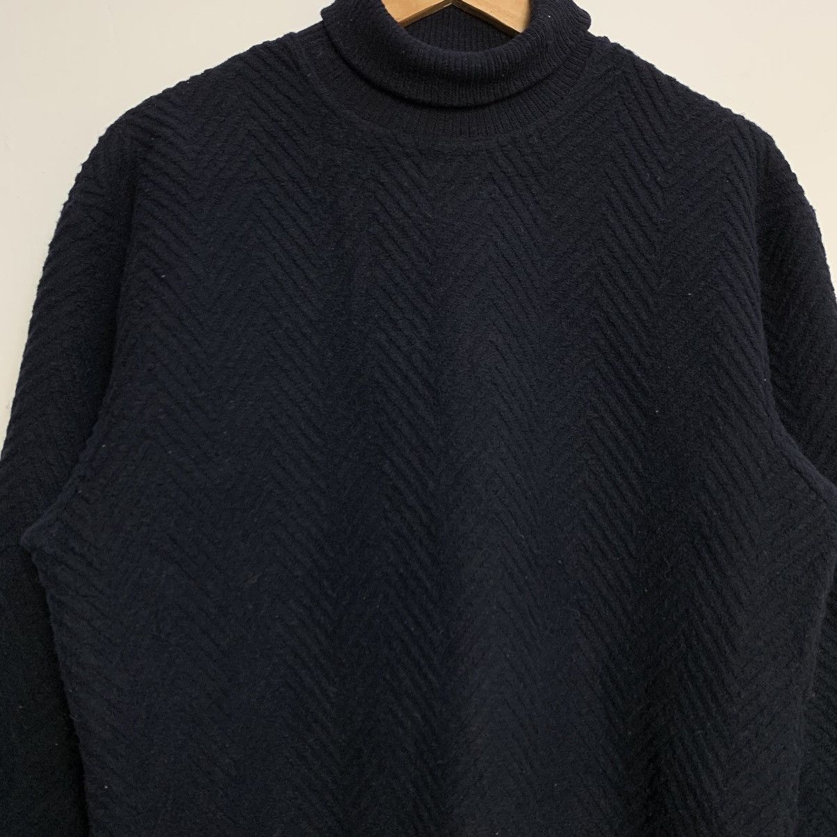 Versace Jeans Couture Vintage 90s Versace wool knitwear turtleneck sweater Size L / US 10 / IT 46 - 3 Thumbnail