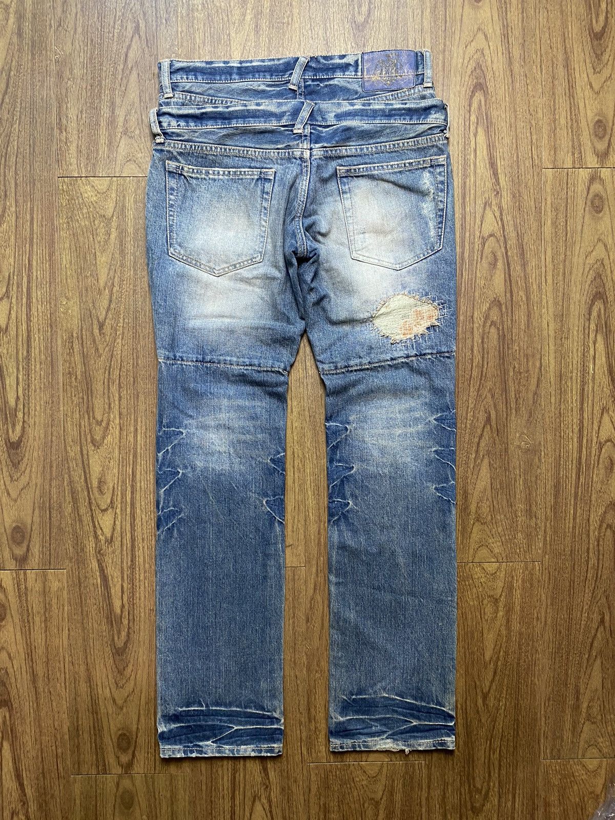 PPFM PPFM Double Waisted Washed Denim Jeans Size US 31 - 4 Thumbnail
