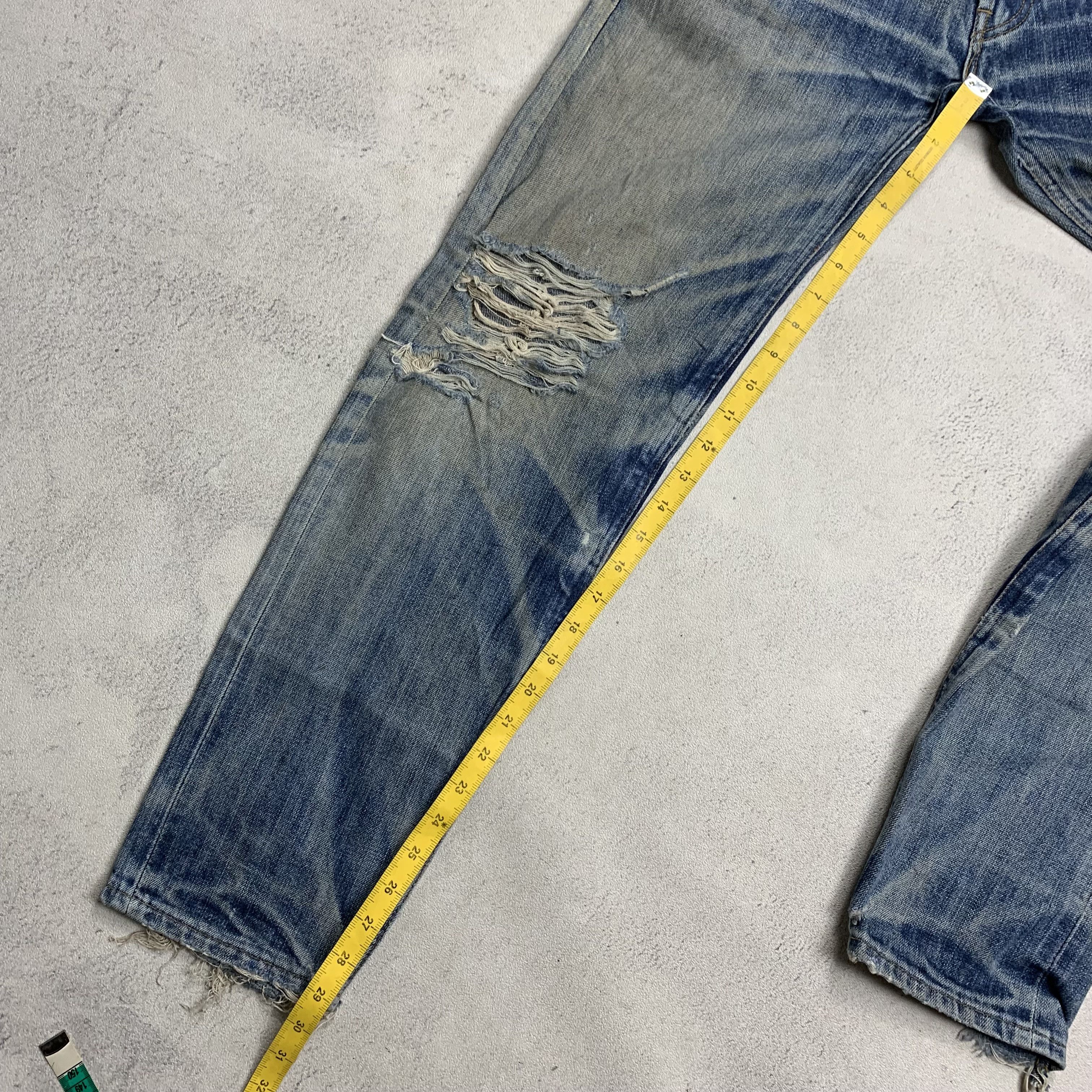 Levi's Vintage Levi's 501 Big E Selvedge Distressed Jeans Size US 27 - 16 Thumbnail