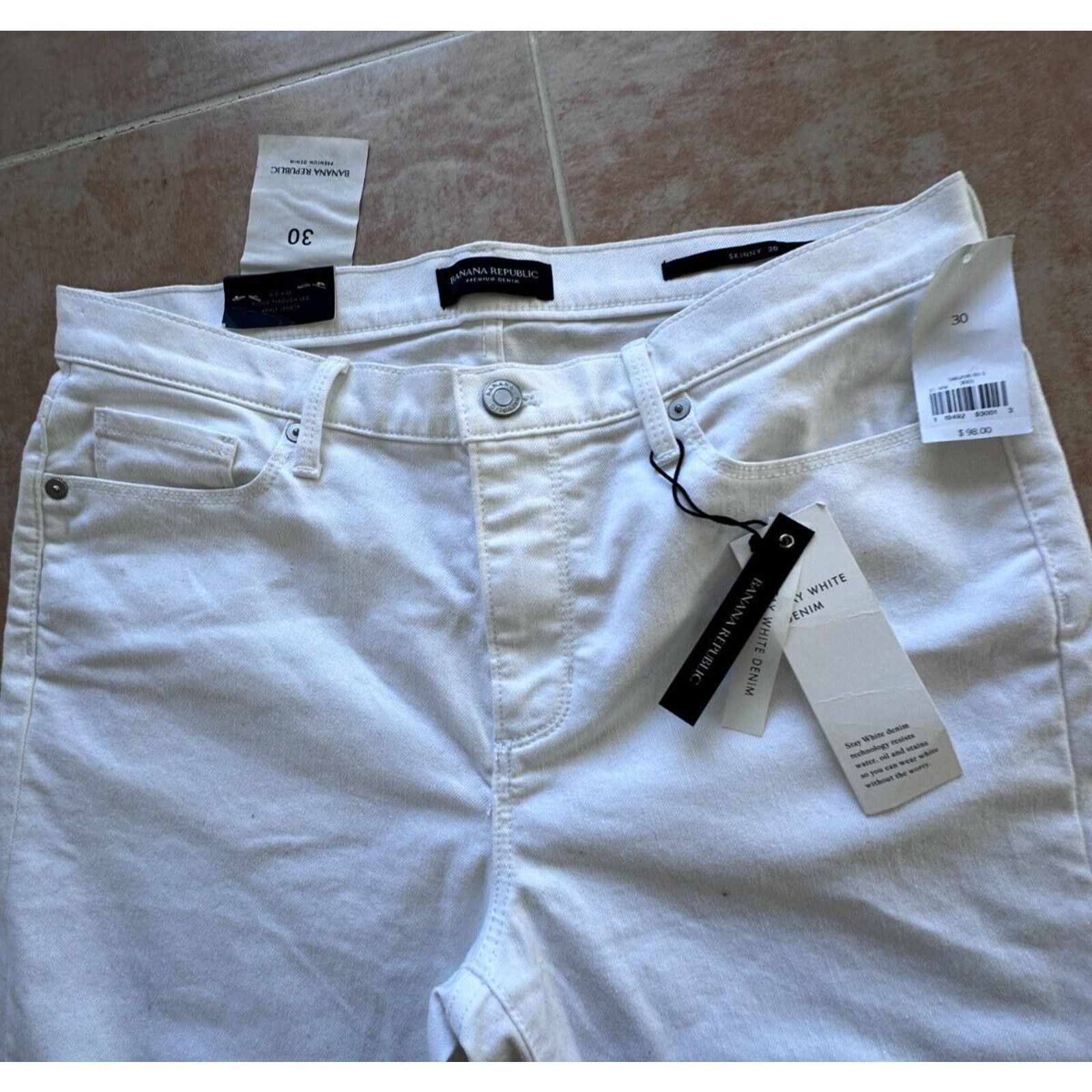 Banana Republic Banana Republic Mid Rise Fitted ankle length white Women 30 Size 30" / US 8 / IT 44 - 3 Thumbnail