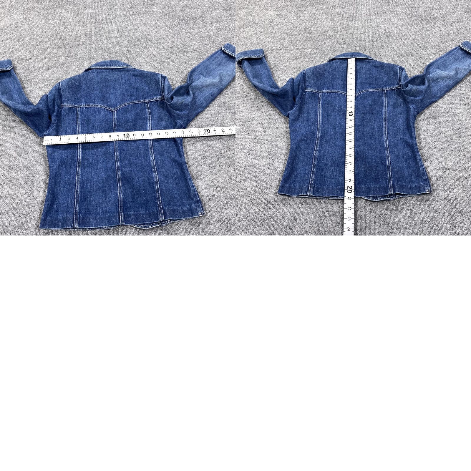 Denime L'AVION Denim Blazer Jacket Womens Small Blue Jean Button Front Pockets Size 28" / US 6 / IT 42 - 8 Thumbnail