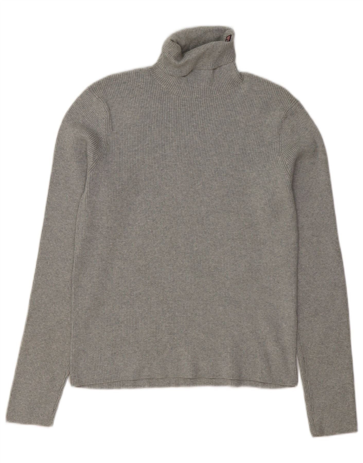 Ralph Lauren Womens Roll Neck Jumper Sweater UK 18 XL Grey Cotton Size M / US 6-8 / IT 42-44 - 1 Thumbnail