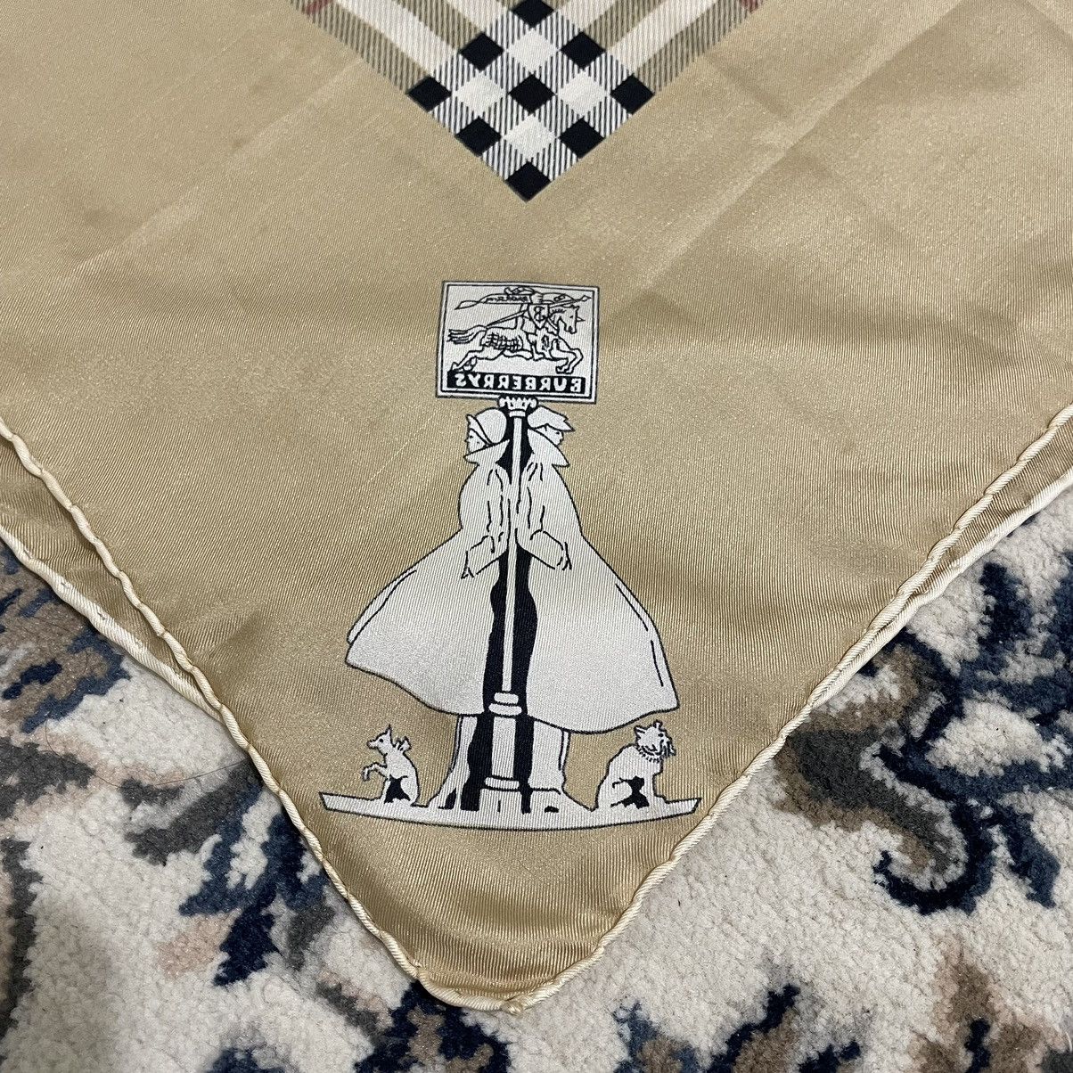 Burberry × Vintage BURBERRY SILK SCARF Size ONE SIZE - 4 Thumbnail