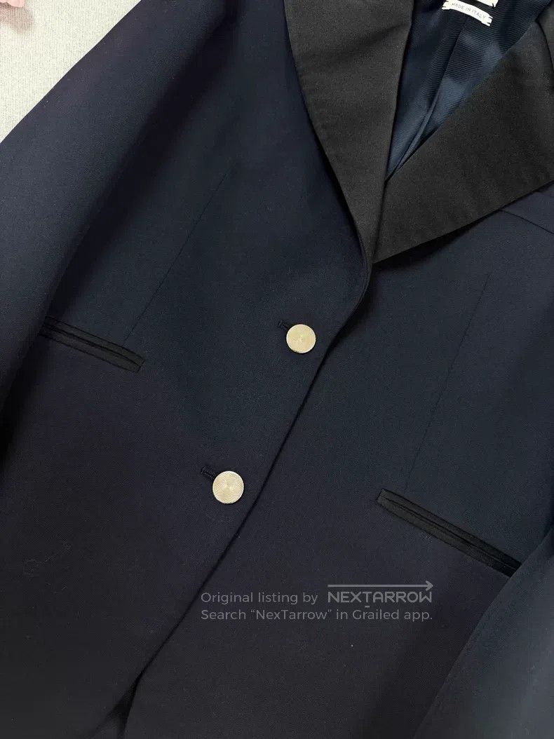 Hermes Hermes Navy and Black Wool Blazer with Lapel Size XS / US 0-2 / IT 36-38 - 4 Thumbnail