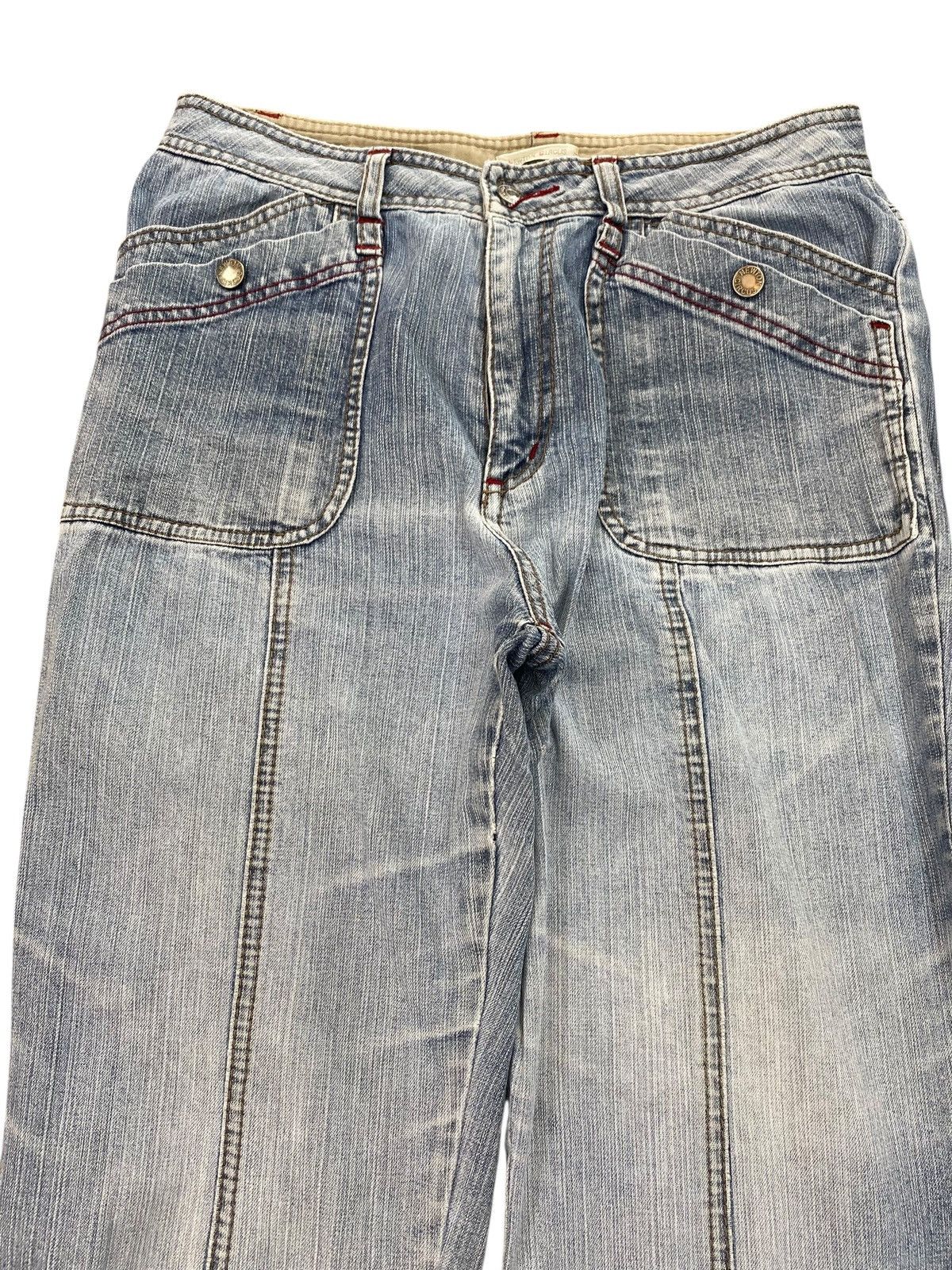 Japanese Brand Japanese Brand Blue Wash Arrow Line Style Flare Jeans Size US 28 / EU 44 - 2 Thumbnail