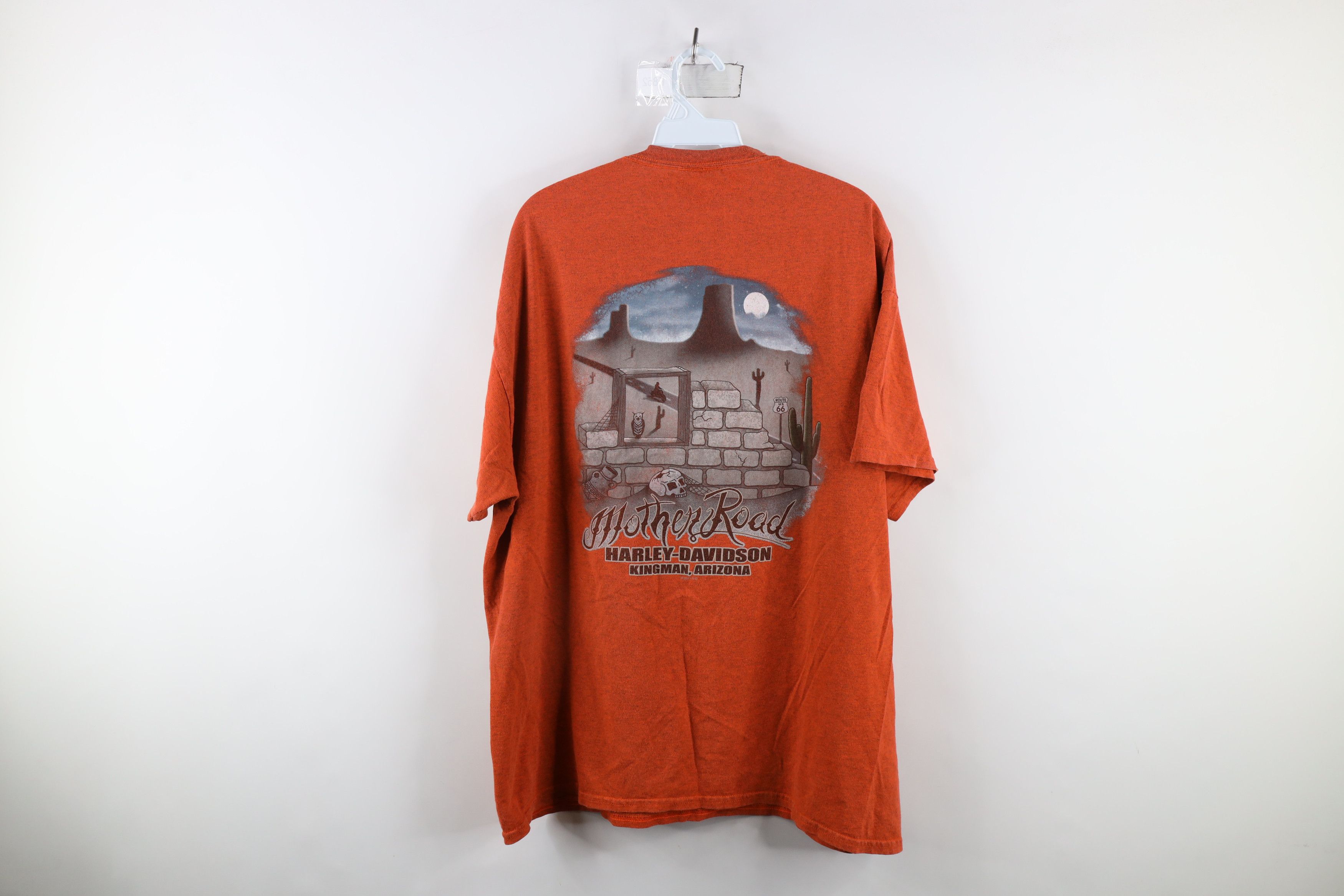 Harley Davidson × Vintage Vintage Y2K Harley Davidson t Skull T-Shirt Heather Orange Size US XXL / EU 58 / 5 - 11 Thumbnail