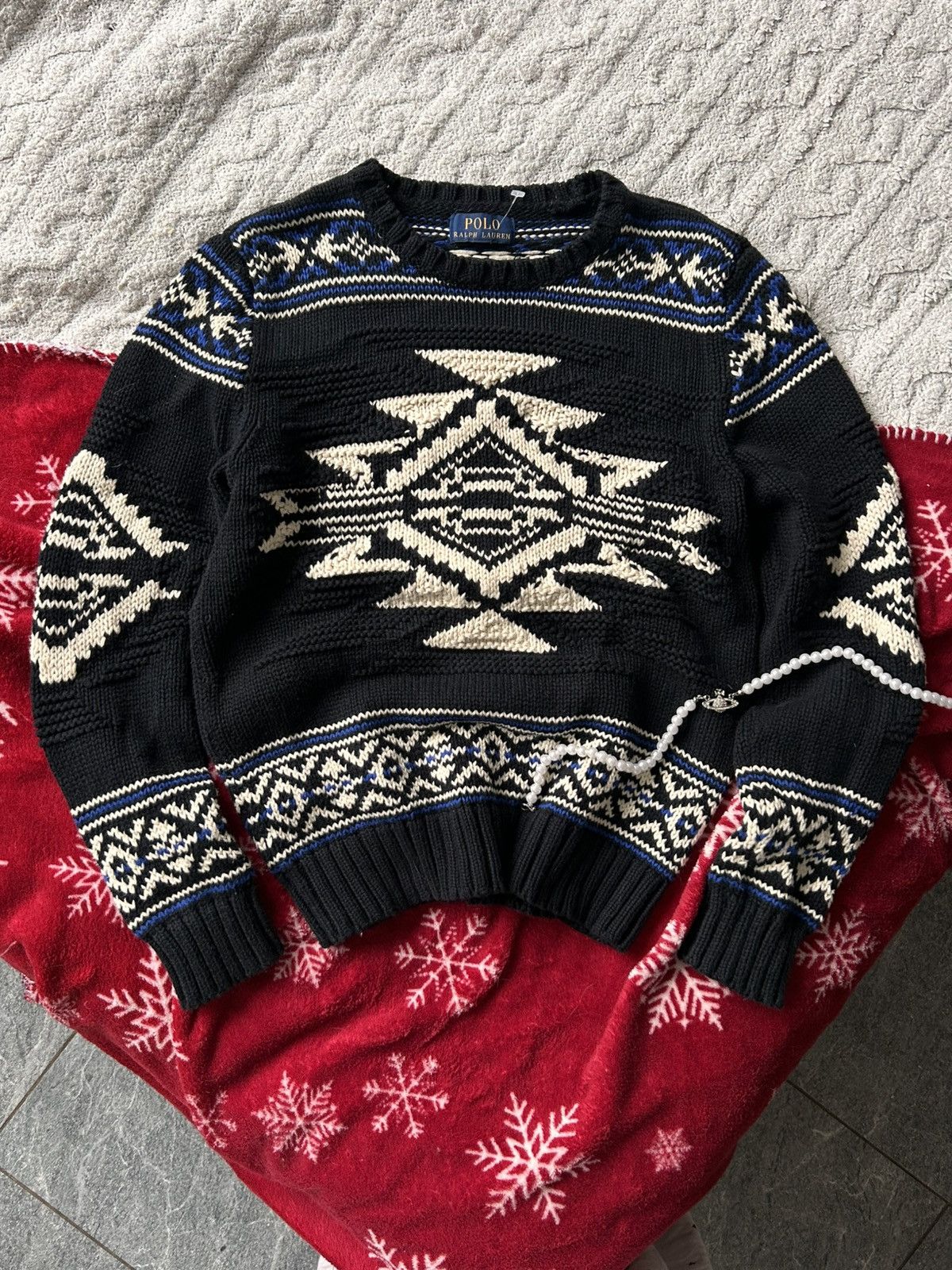 Polo Ralph Lauren Vintage Polo Ralph Lauren Native Crewneck Ski Sweater small Size S / US 4 / IT 40 - 4 Thumbnail